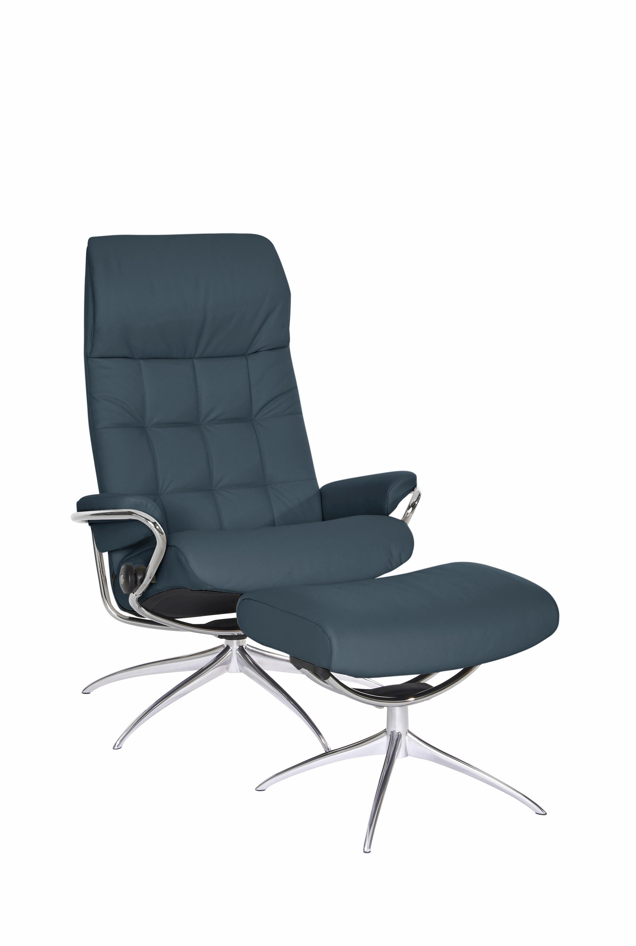 Stressless® Relaxsessel »London«, (Set, Relaxsessel mit Hocker), mit Hocker, High Back, mit Star Base, Gestell Chrom