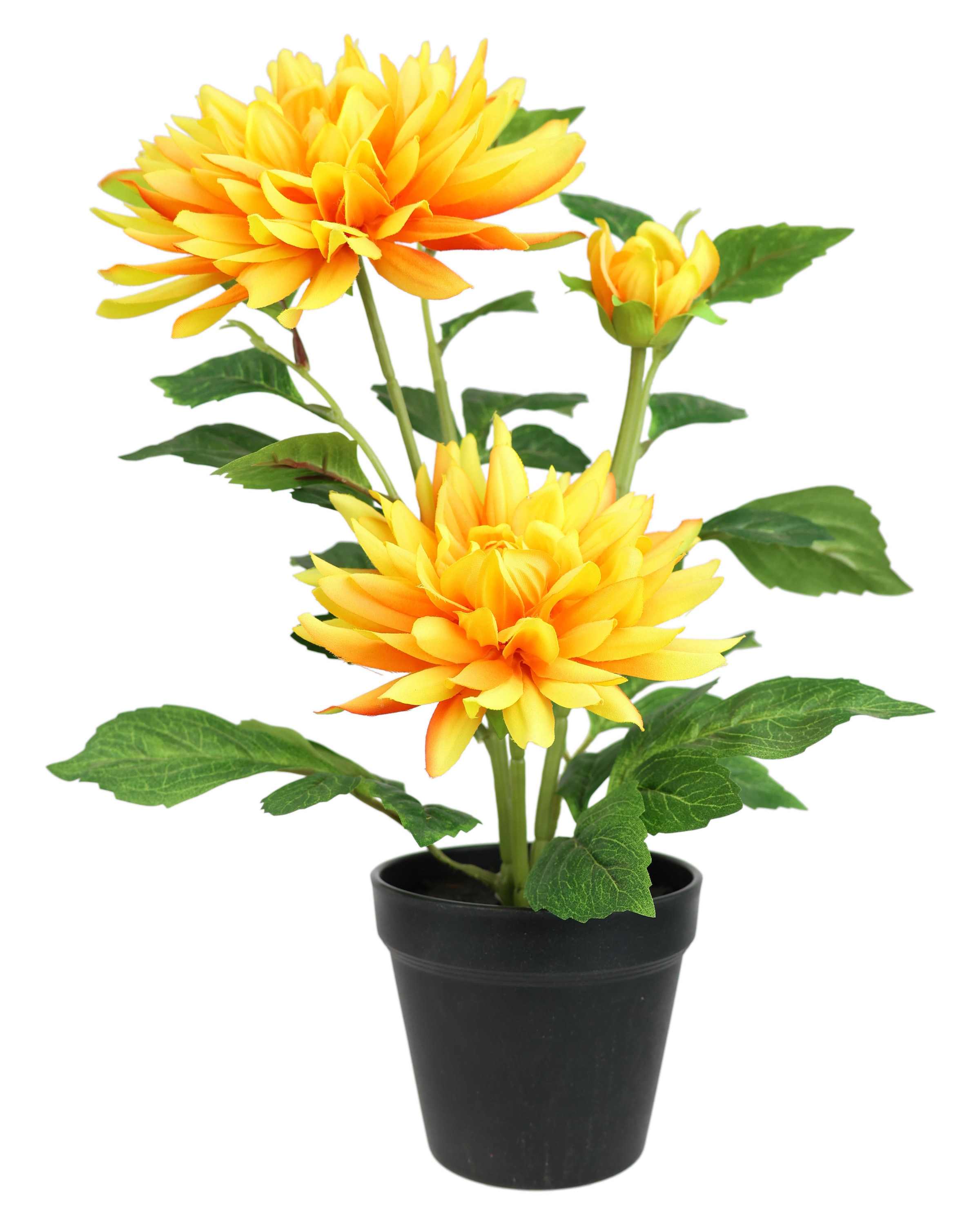 I.GE.A. Kunstblume »Chrysantheme im Topf 40cm« Kunstpflanze Pflanze Blume künstlich Deko Herbstdeko Seidenblume