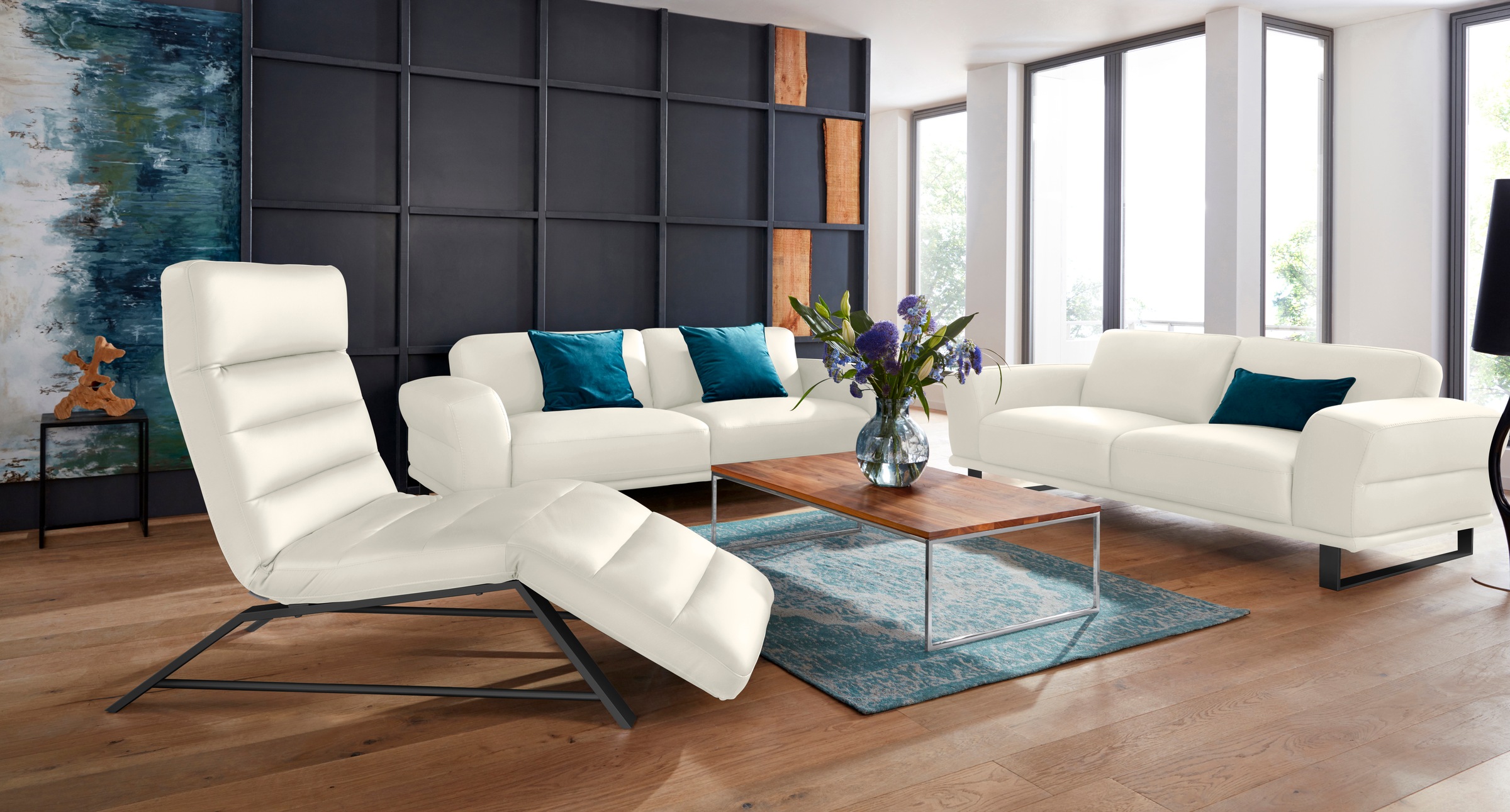 W.SCHILLIG 2,5-Sitzer »montanaa« mit Metallkufen in Schwarz pulverbeschichtet, Breite 212 cm