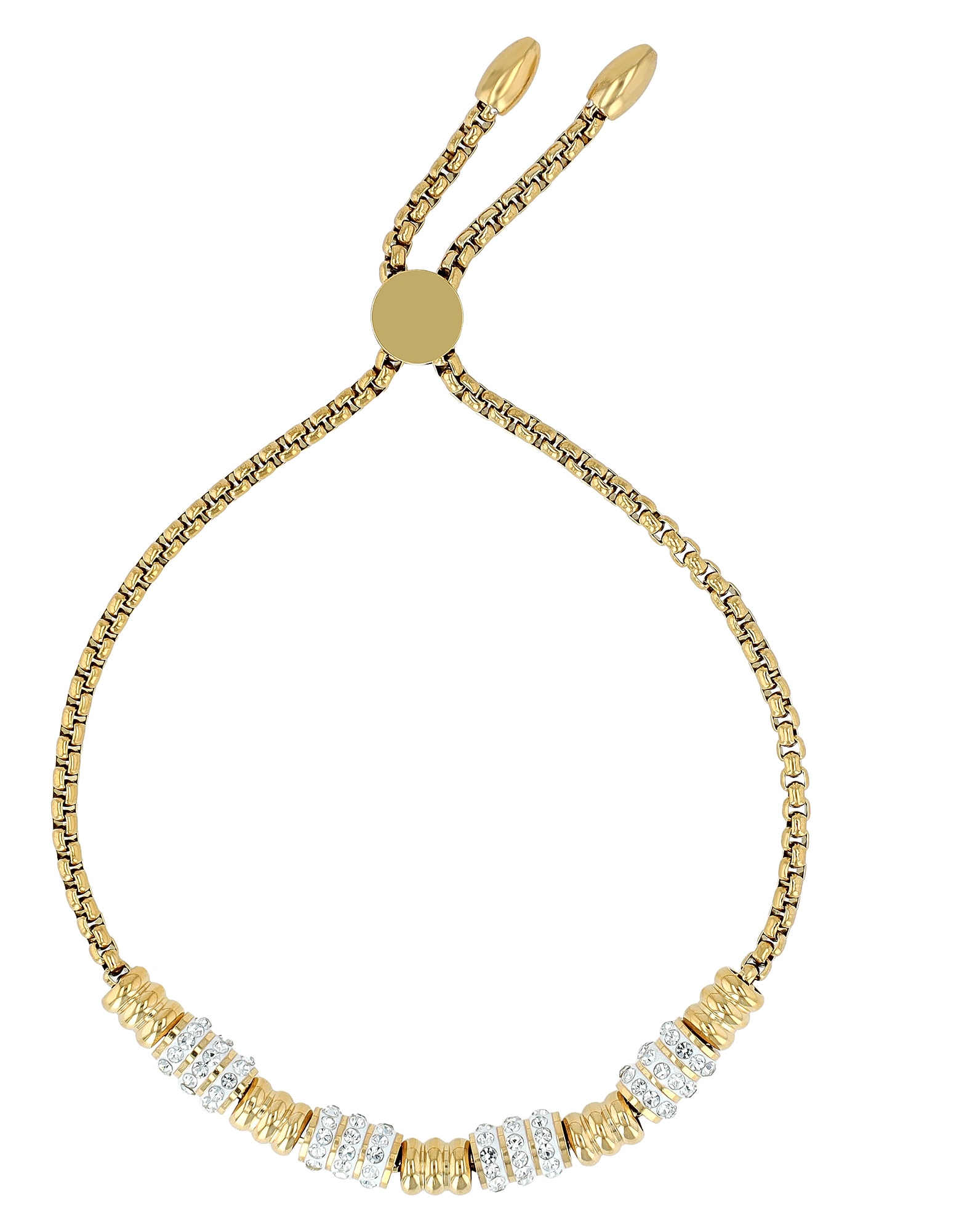Adelia´s Armband »Damen Armband aus Edelstahl mit Strass Steinchen 24 cm«