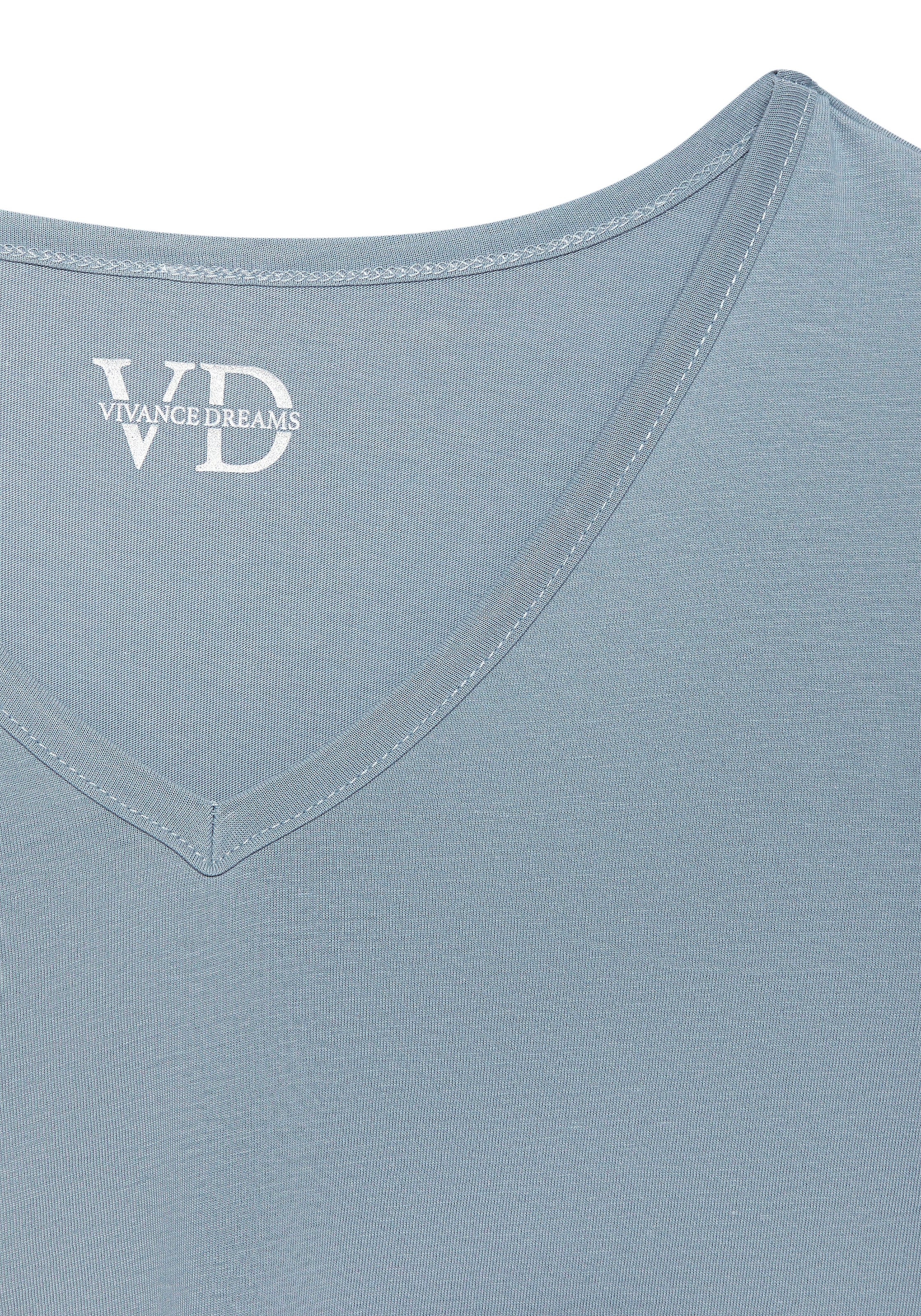 Vivance Dreams Pyjamaoberteil 1-teilig,  mit schönem V-Ausschnitt