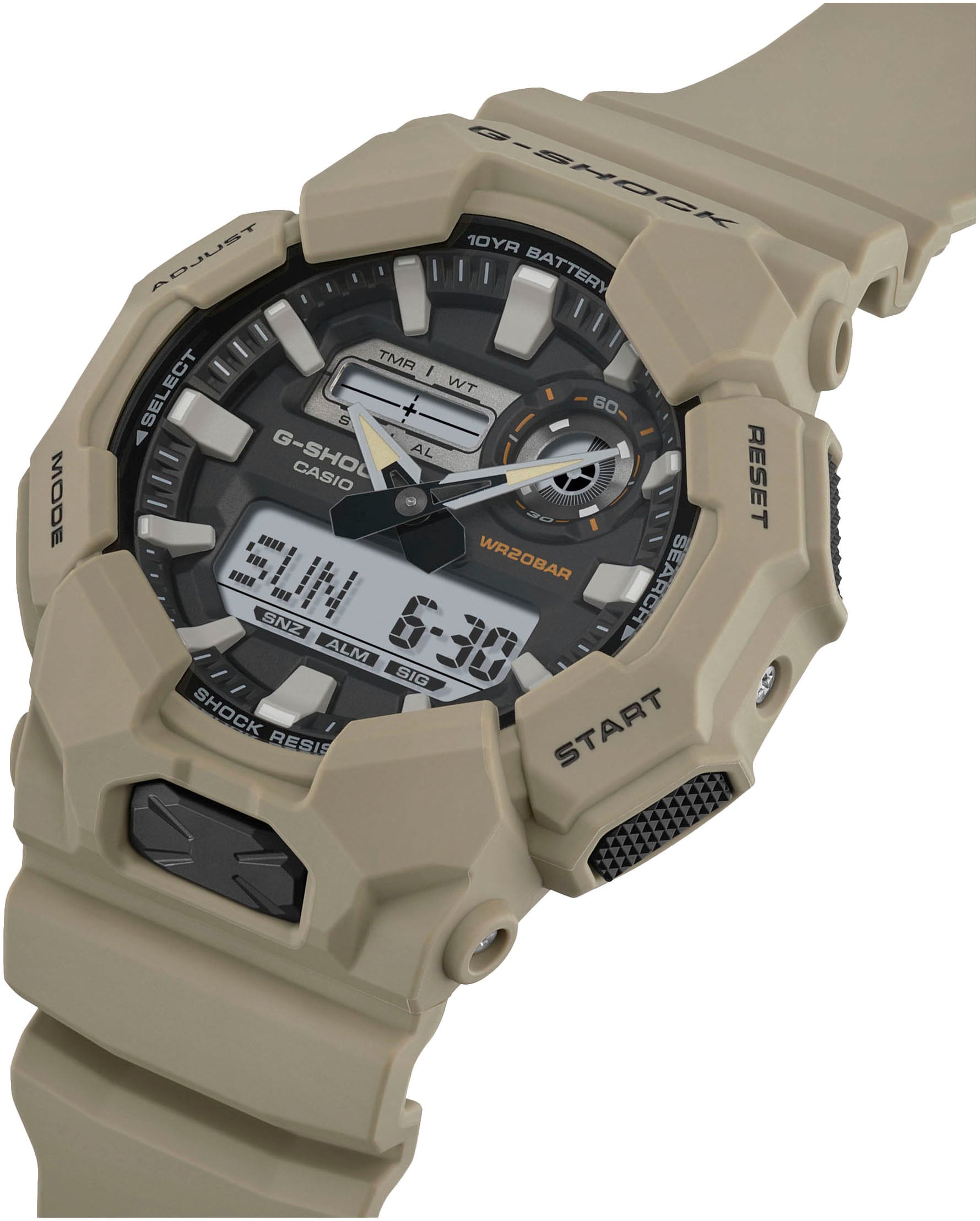 CASIO G-SHOCK Chronograph, Quarzuhr, Armbanduhr,Herrenuhr, digital,Resinband, bis 20 bar wasserd.