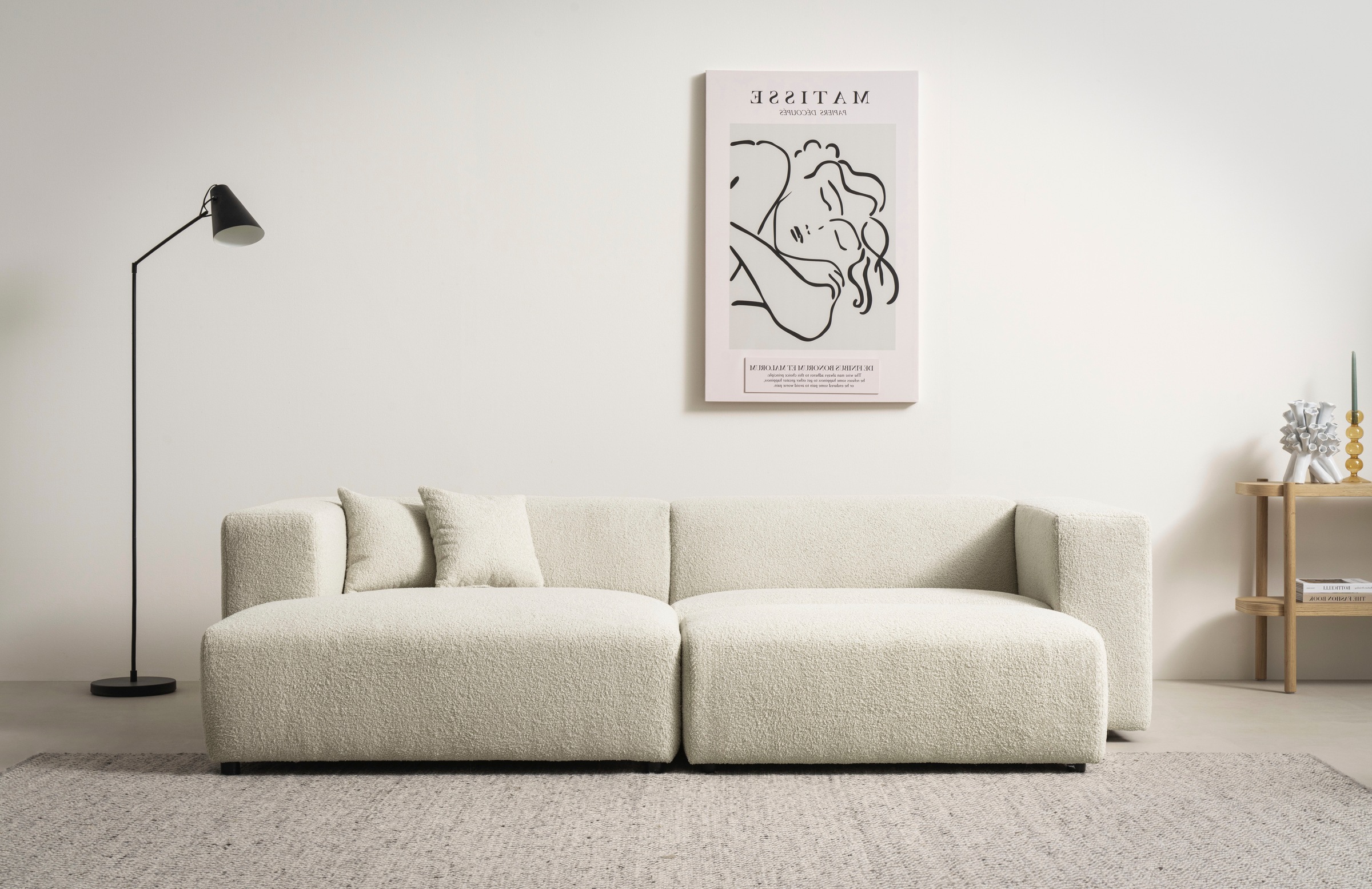 Home affaire Polsterecke »BAKELS, Ecksofa-Set mit Hocker, L-Form mit Schlaffunktion« Ecksofa-Set (incl. Hocker) im trendigen Megacord