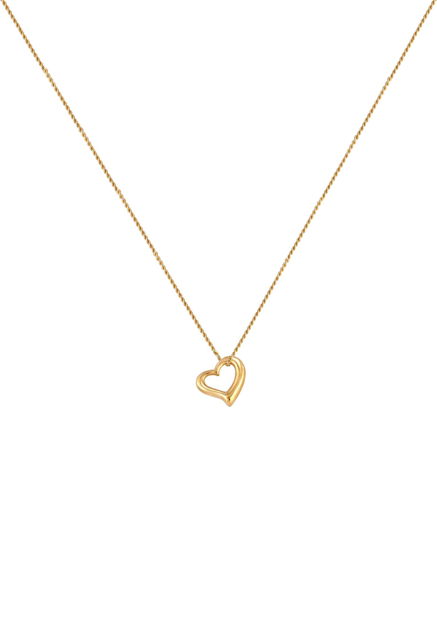 Elli Kette mit Anhänger »Halskette Herz Basic Cut Out 925 Silber«