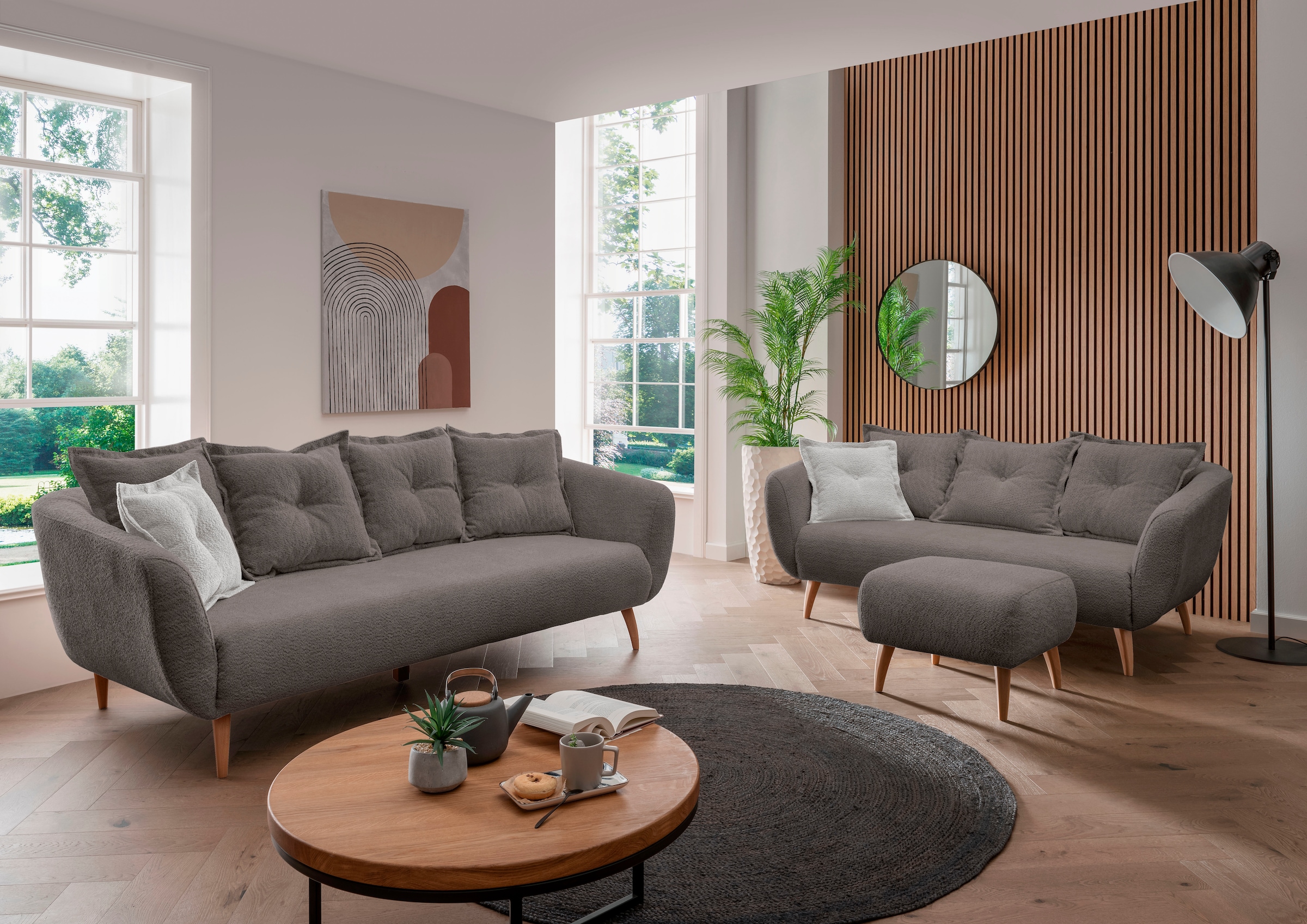 Home affaire Hocker »Baggio« mit Holzfüßen