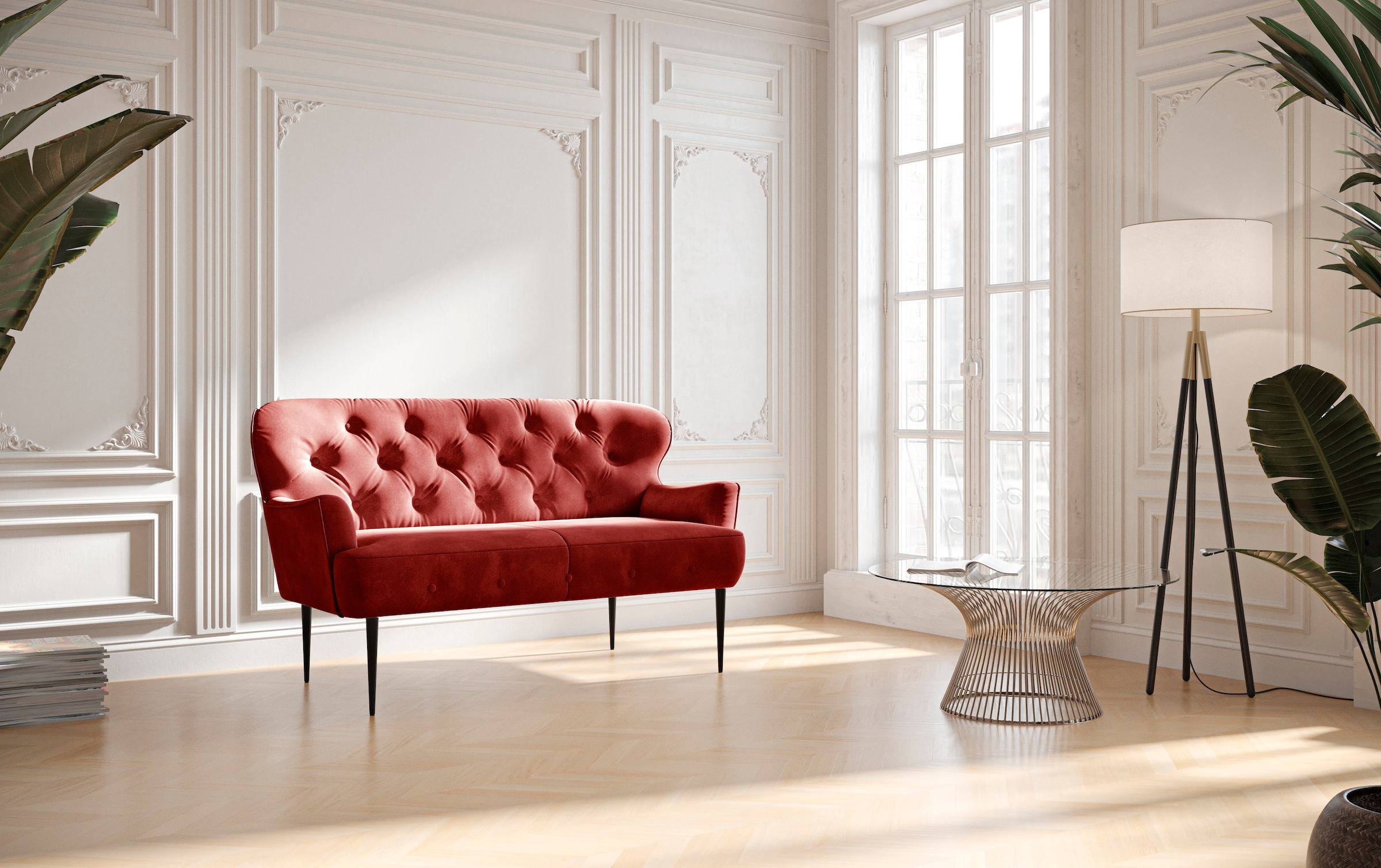 Home affaire 2-Sitzer »Amber« mit Knopfheftung,in verschieden Stoffarten