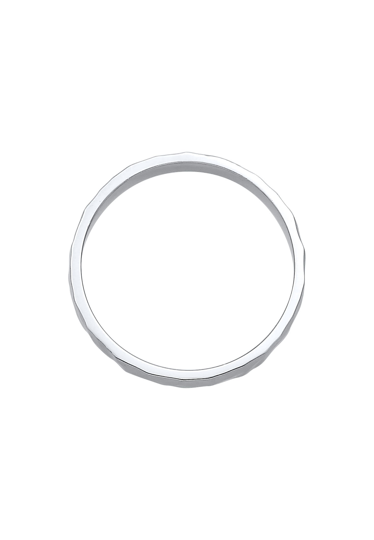 Elli Fingerring »Ring Basic Bandring Fein Gehämmert 925 Silber«