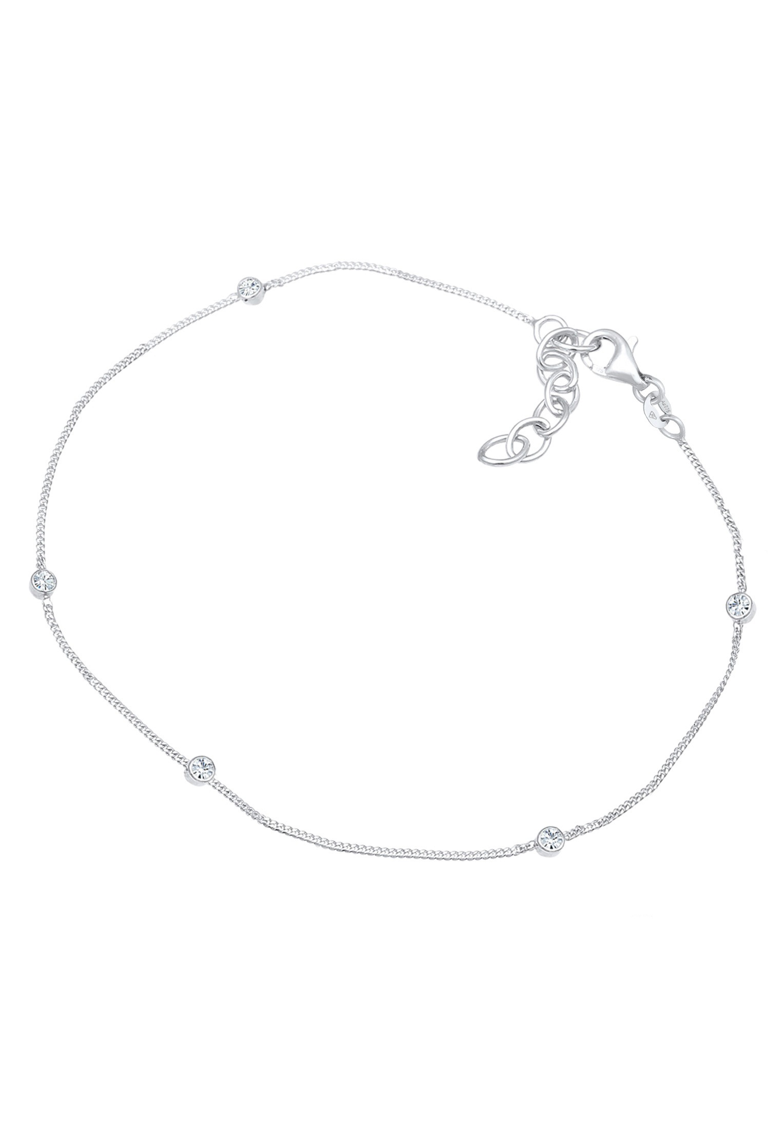 Elli Fußkette »Fußschmuck Fußkettchen Kristalle 925 Silber«