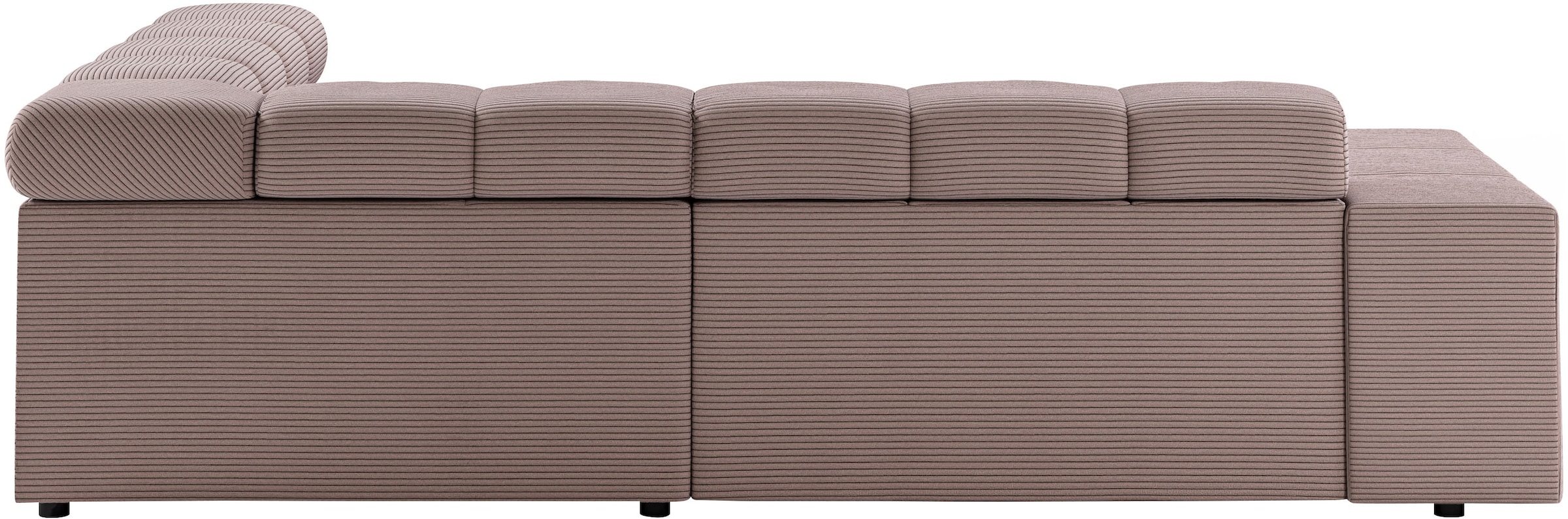 INOSIGN Ecksofa »Ancona, incl. Kopfteilverstellung + 3 Zierkissen, L-Form, Breite 249cm«, wahlweise motorische Sitztiefenverstellung, B/T(H: 249/215/70 cm