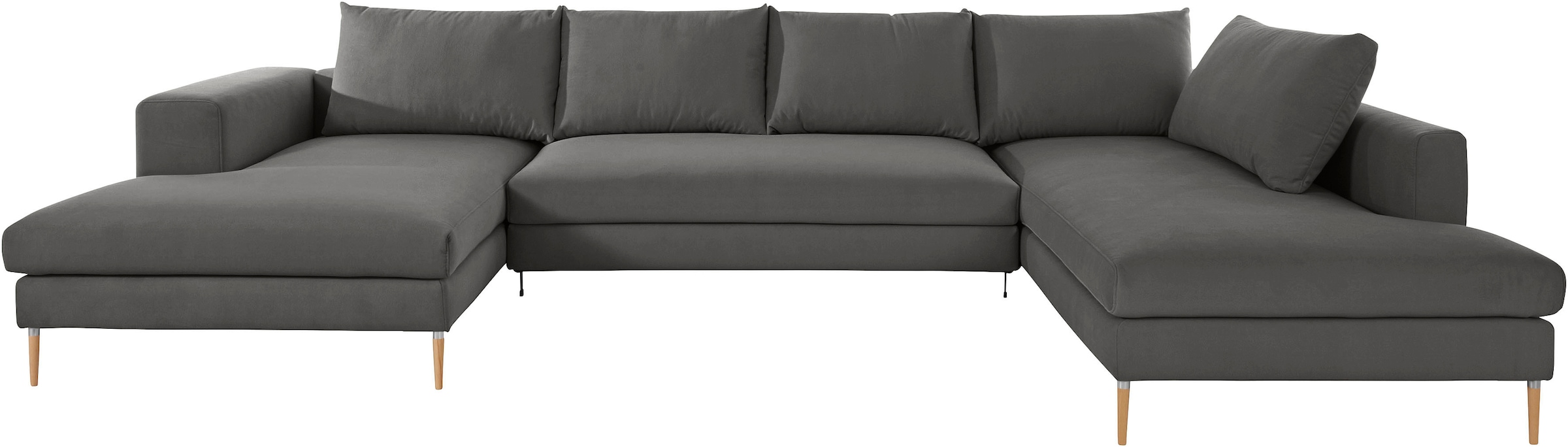 OTTO products Wohnlandschaft »Finnja, viel Platz, wahlweise Bettfunktion und Bettkasten, U-Form«