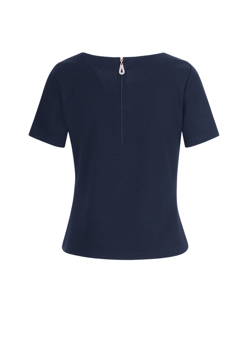 Trigema Sweatshirt »TRIGEMA Shirt mit kurzen Ärmeln mit Kristallsteinen«