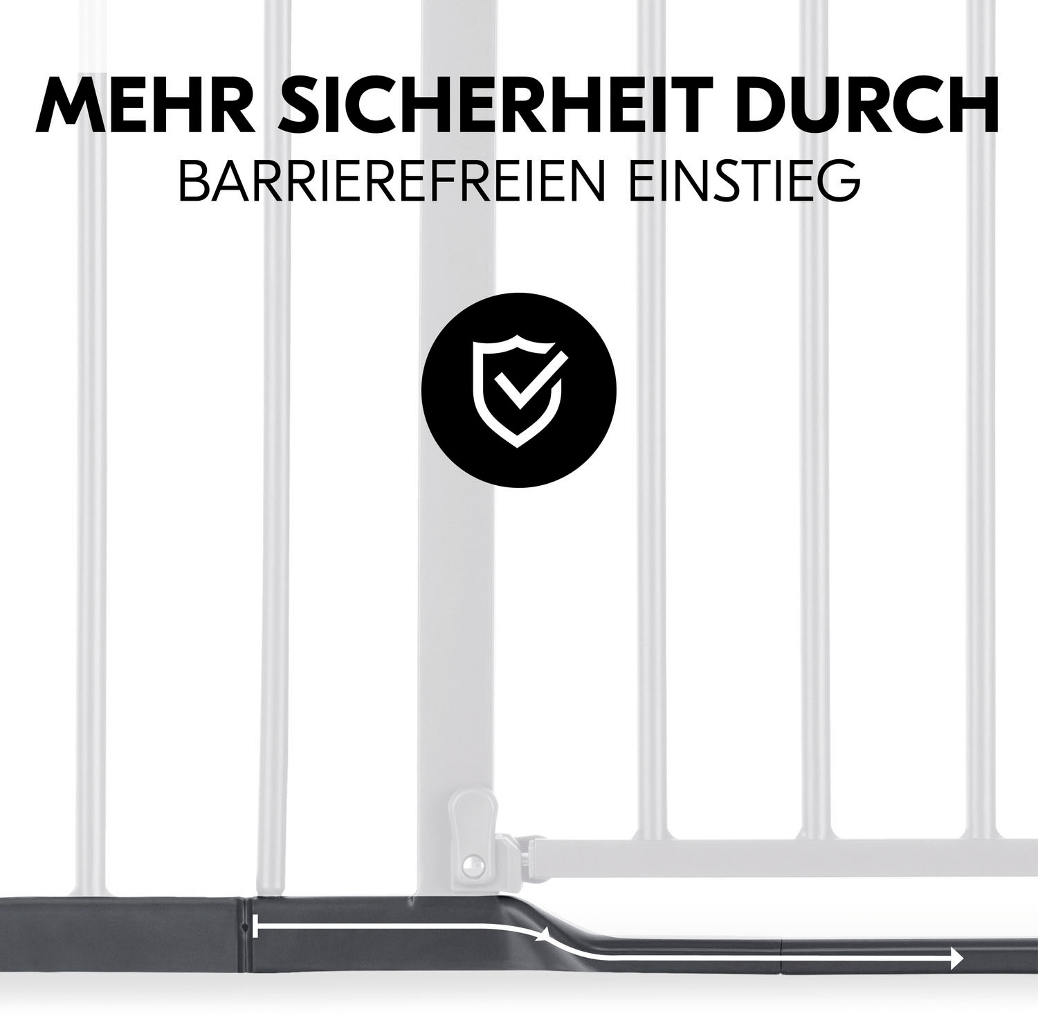 Hauck Türschutzgitter »Clear Step Autoclose 2 Set inklusive Verlängerung 9 cm, Dark Grey«, auch als Treppenschutzgitter verwendbar