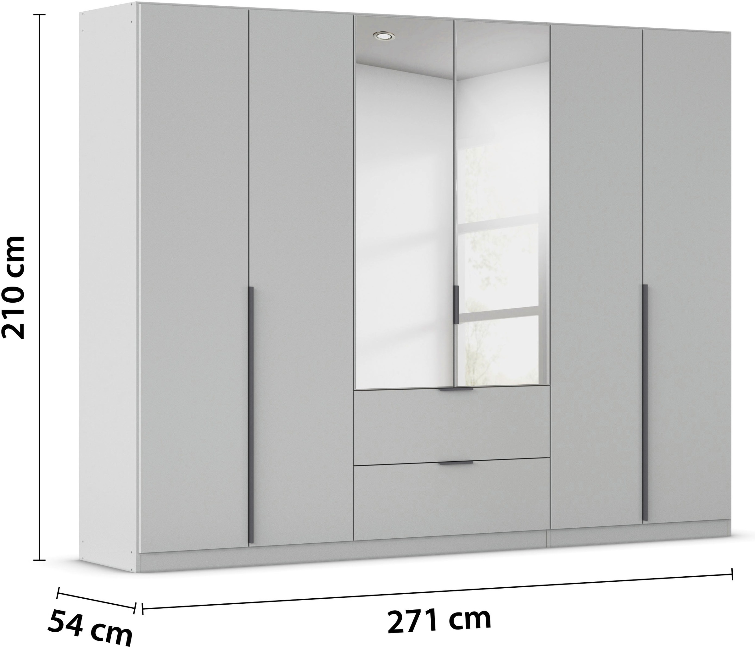 rauch Drehtürenschrank »Kleiderschrank Schrank Garderobe AGORDO mit Dekor- oder Hochglanzfront«, (in zwei Griff-Farben mit Dekor- oder Hochglanzfront), mit Außenschubkästen, in 6 Breiten und 2 Höhen MADE IN GERMANY
