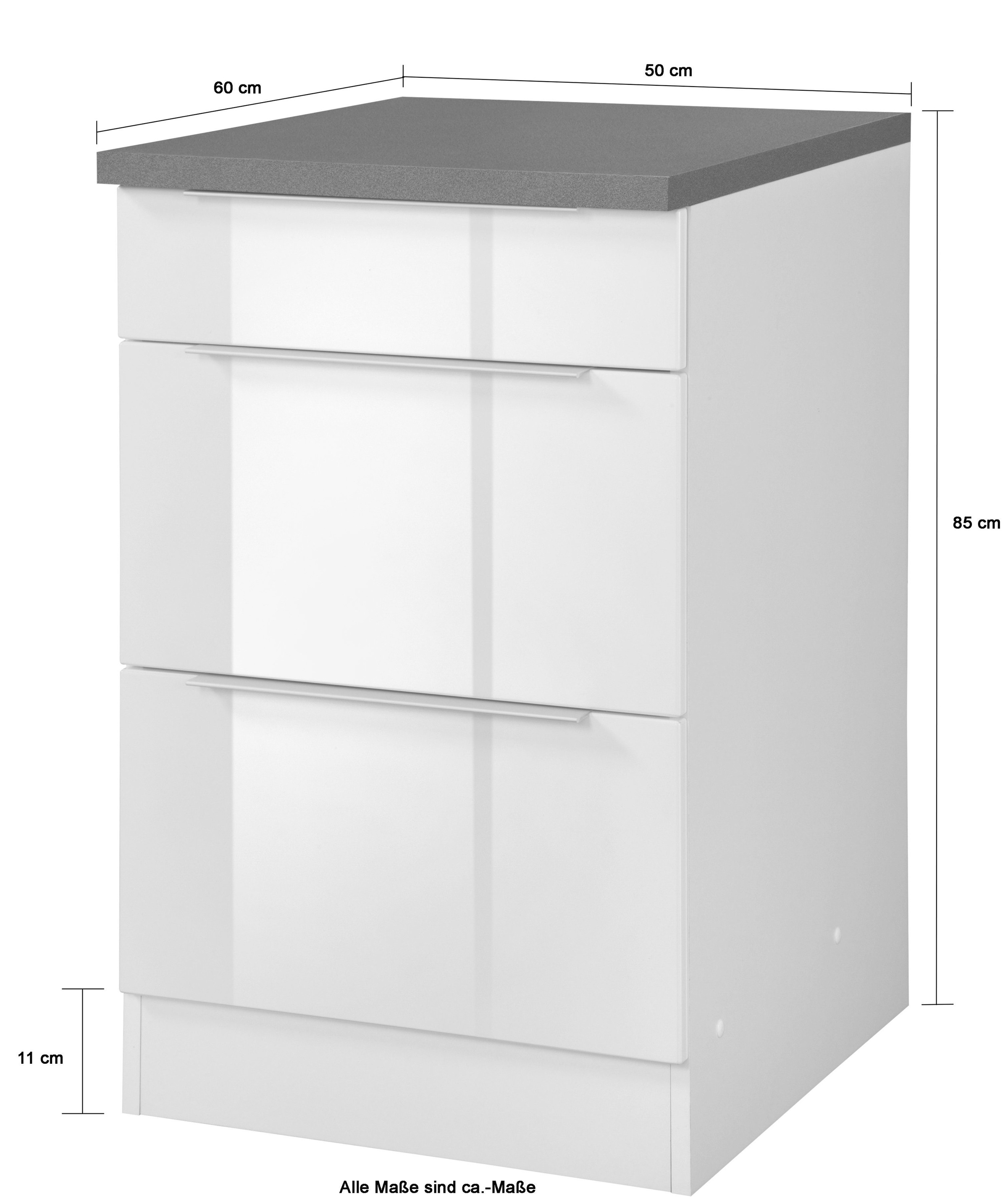 KOCHSTATION Unterschrank »KS-Brindisi« 50 cm breit, inklusive 2 großer Auszüge