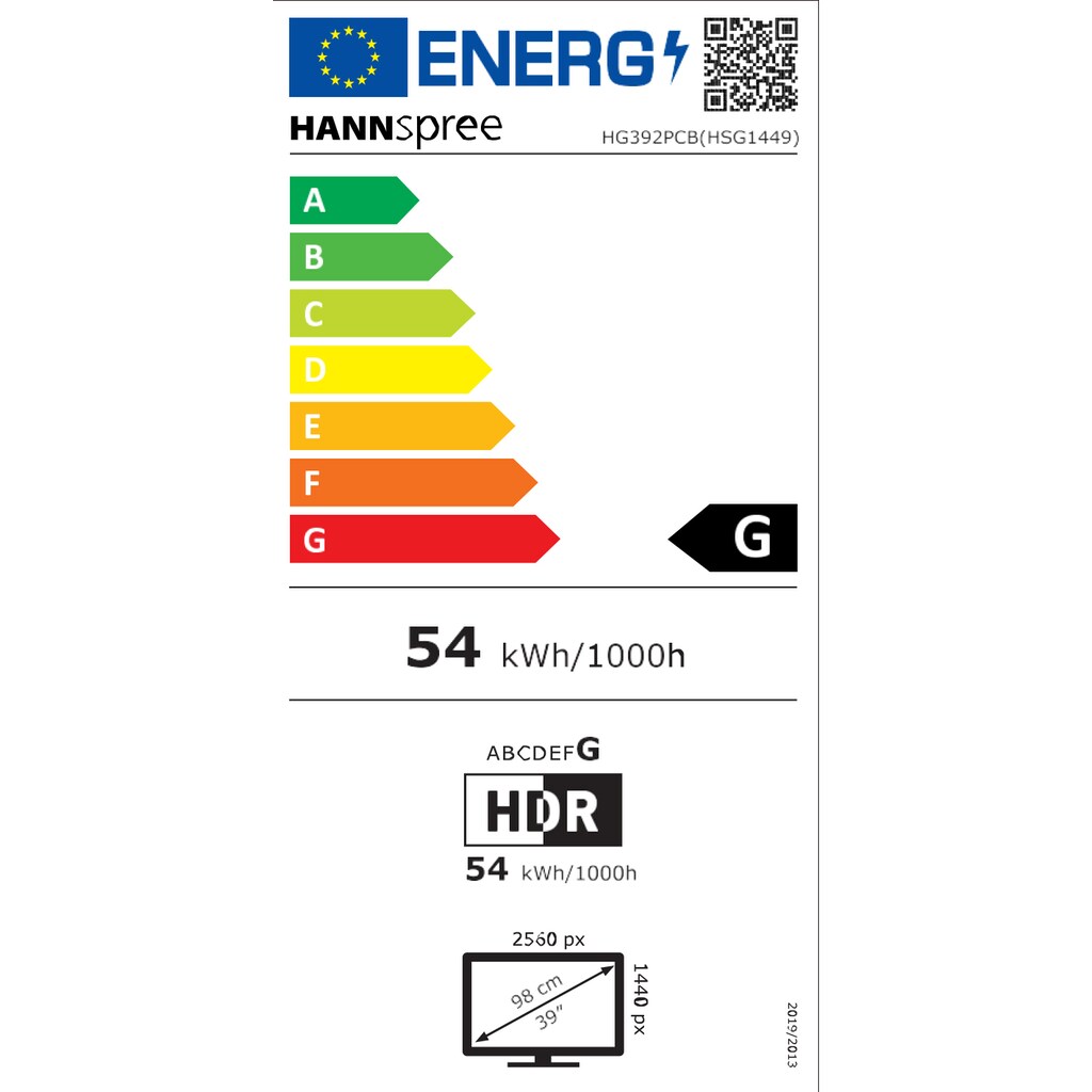 Hannspree Curved-Gaming-LED-Monitor »HG392PCB(HSG1449)«, 97,8 cm/38,5 Zoll, 2560 x 1440 px, WQHD, 1 ms Reaktionszeit, 165 Hz