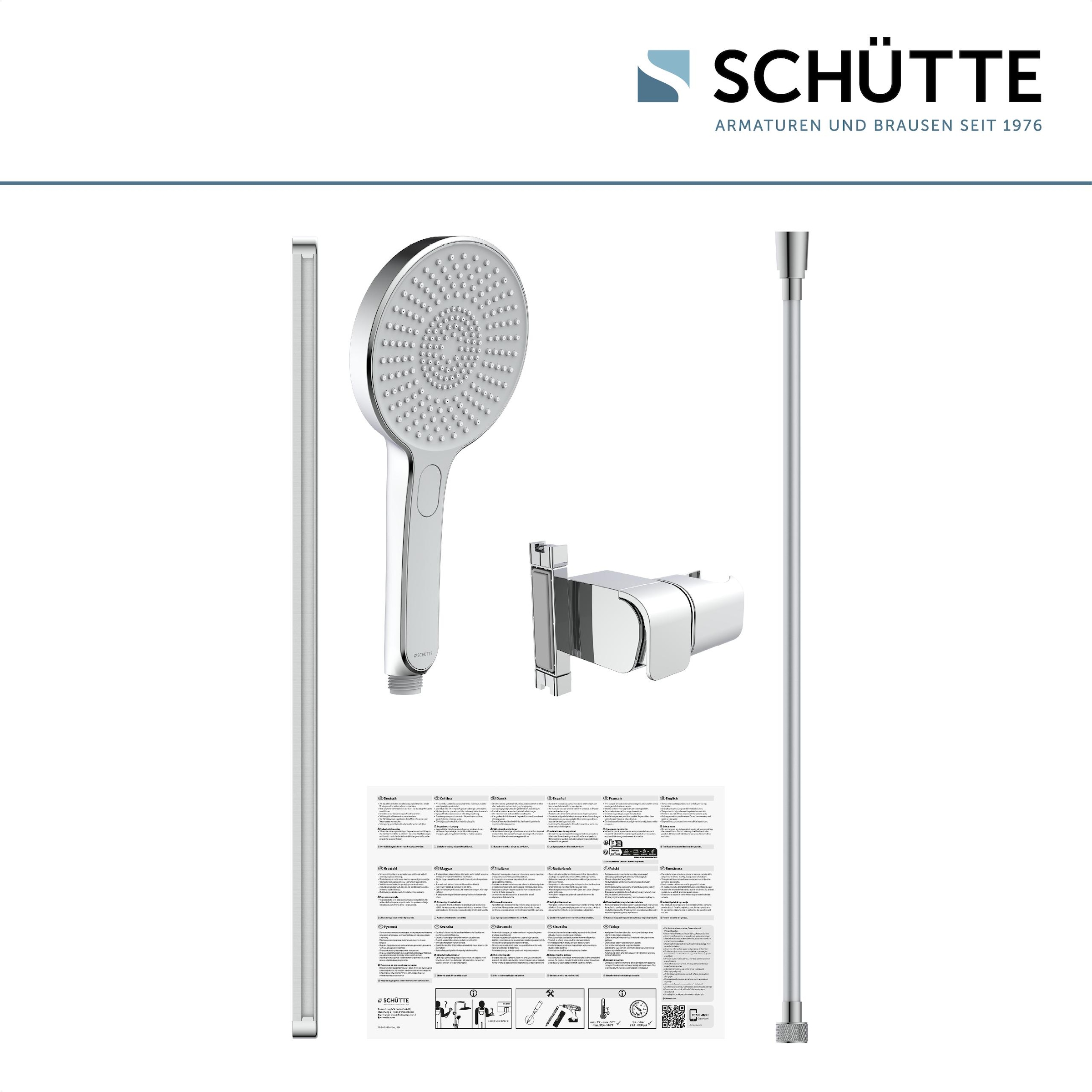Schütte Stangenbrause-Set »KARIBIK«, (Komplett-Set, 4 tlg.), höhenverstellbar, mit Antikalk-Beschichtung, wassersparend