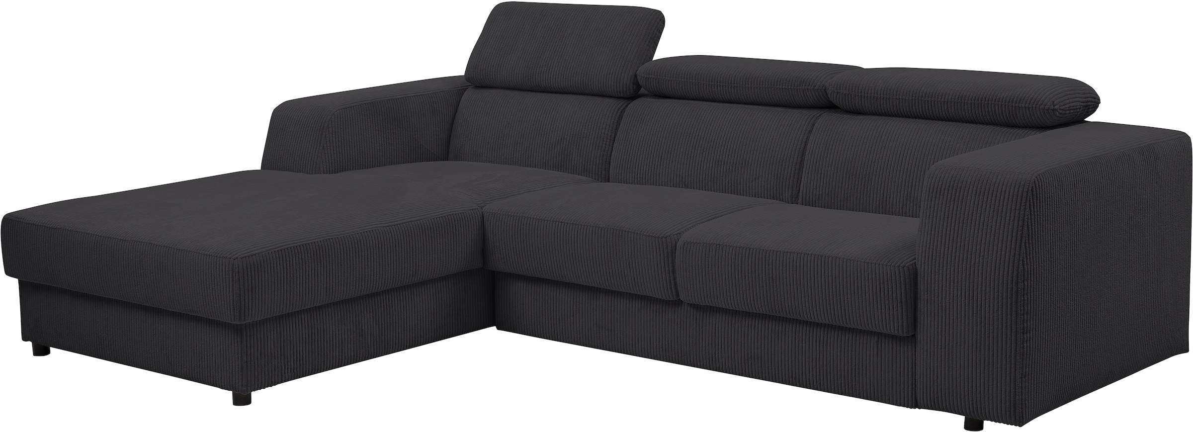 WERK2 Ecksofa »Cherry, modernes Sofa mit Komfortfunktionen, Breite 270cm, L-Form,«, bequem, mit verstellbaren Kopfteilen, Schlaffunktion und Bettkasten