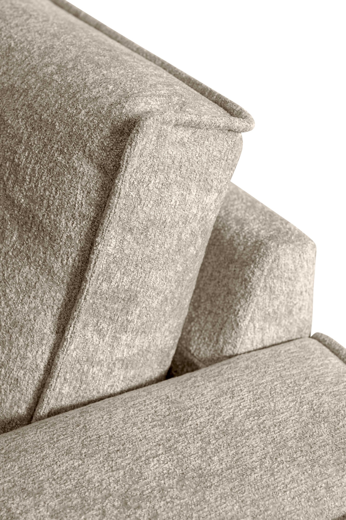 Places of Style Ecksofa »Polsterecke Oland, Struktur, Flachgewebe, Luxus-Microfaser, Boucle«, L-Form, 289 cm, Wellenunterfederung, Skandi-Design, Metallfüße