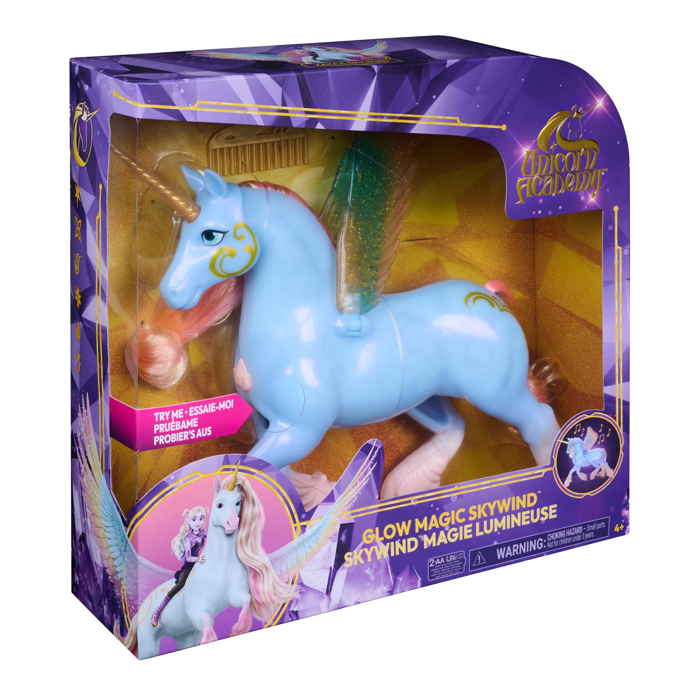 Spin Master »Unicorn Academy - Glow Magic Skywind, interaktives Einhorn« mit Licht und Sound
