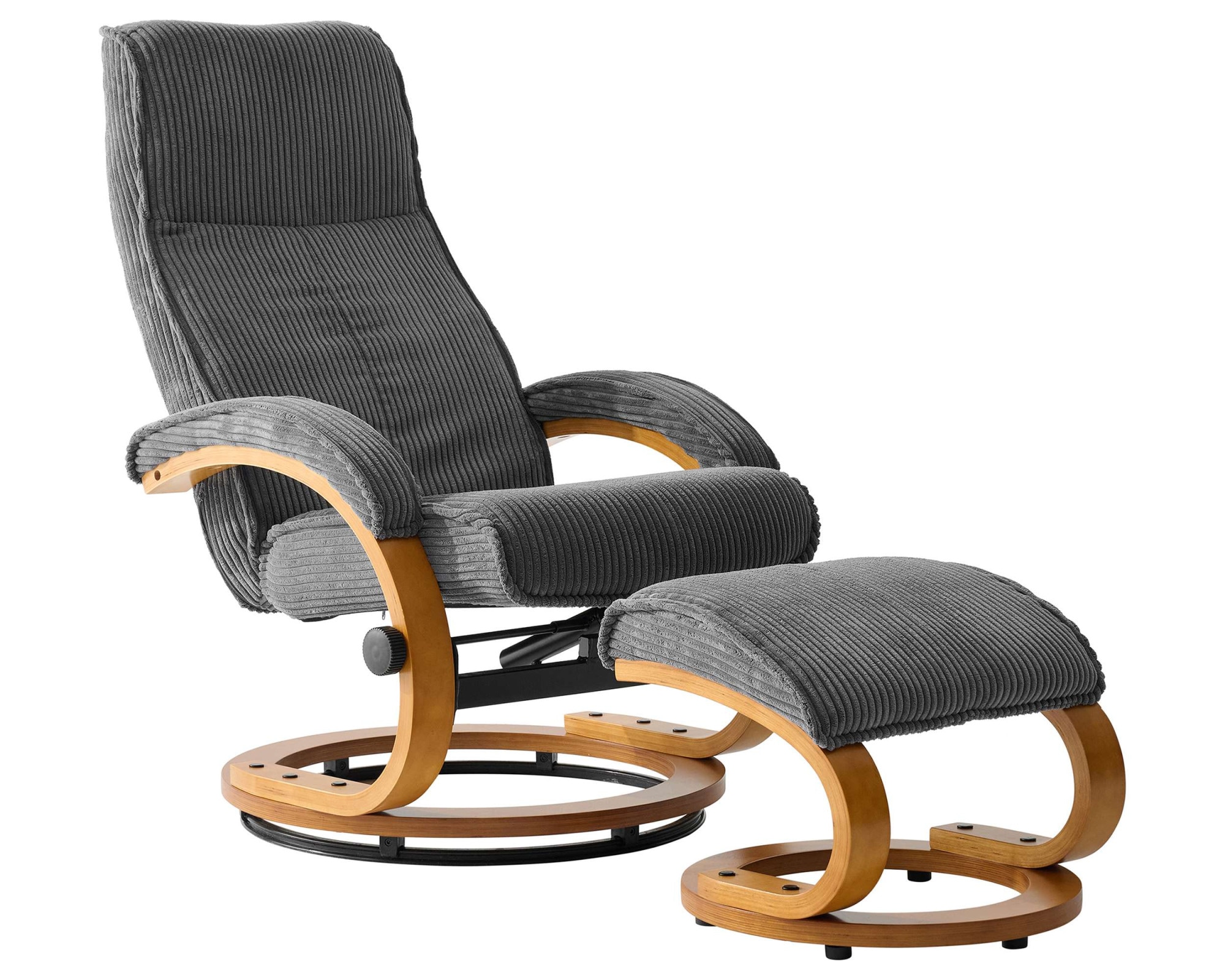 Home affaire Relaxsessel »mit Hocker PARIS neu: Cord - OTTO. Verlässliche Qualität.« bestehend aus Sessel und Hocker,  manuelle Relaxfunktion mit Drehfunktion, neu: Cord-Bezug