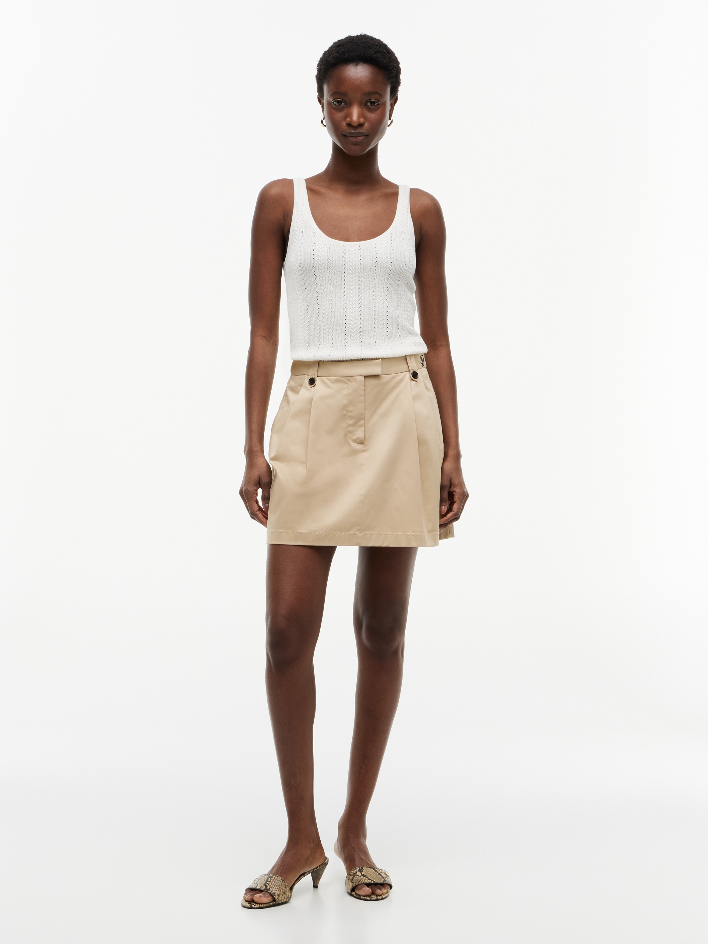 Tommy Hilfiger Minirock »CHINO PLEAT SKIRT« Baumwollmischung, Plisseefalten