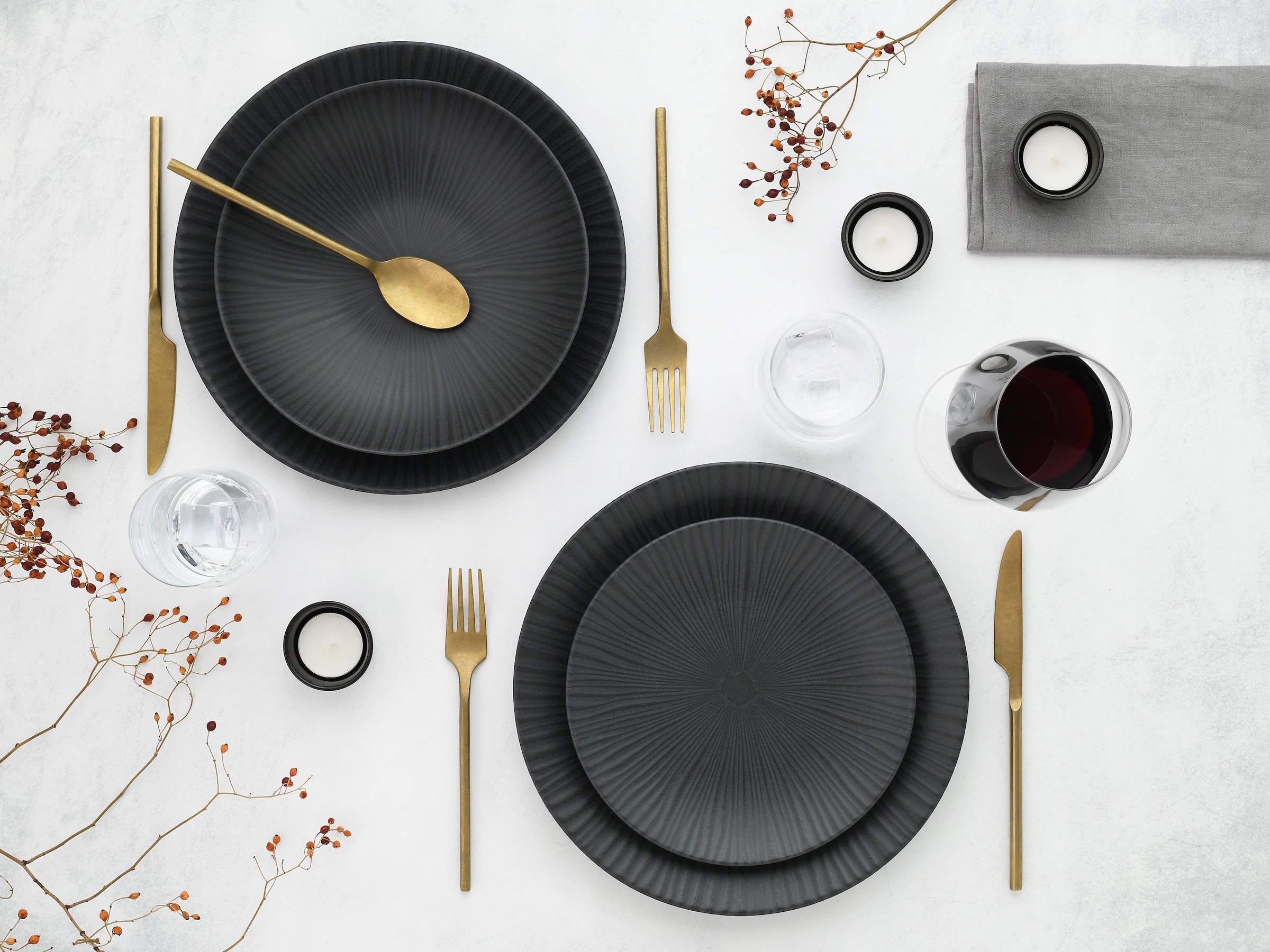 CreaTable Teller-Set »Vesuvio, Teller Set 18-tlg.« Eleganz, Vulkanoptik