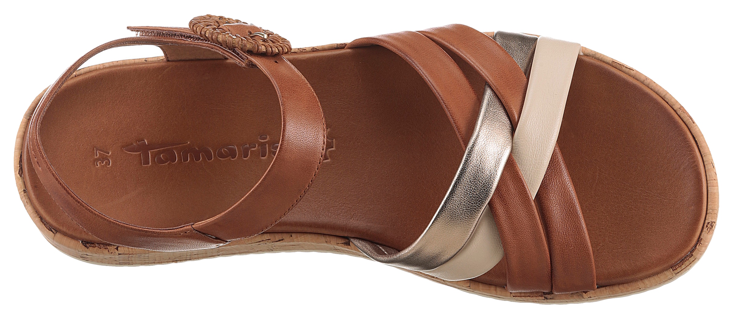 Tamaris Sandalette, Plateau, Sommerschuh, Riemchensandale mit hübscher Zierschnalle
