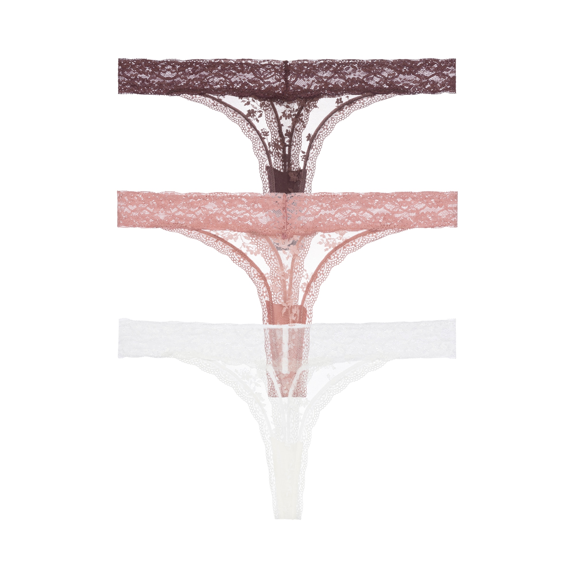 Dorina Tanga »Lana Essential Lace« 3er Pack,  leicht transparent, mit Spitze, bequem, weich