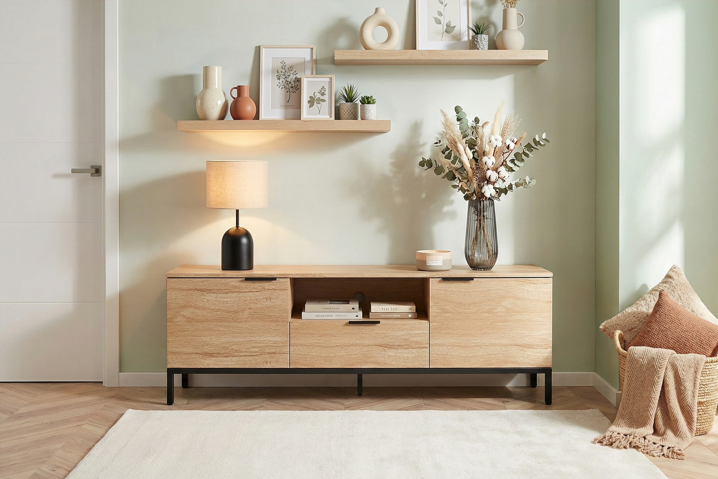 OTTO home TV-Board »Jorinde« Melaminoberfläche, flexibler Stauraum und robustes Metallgestell