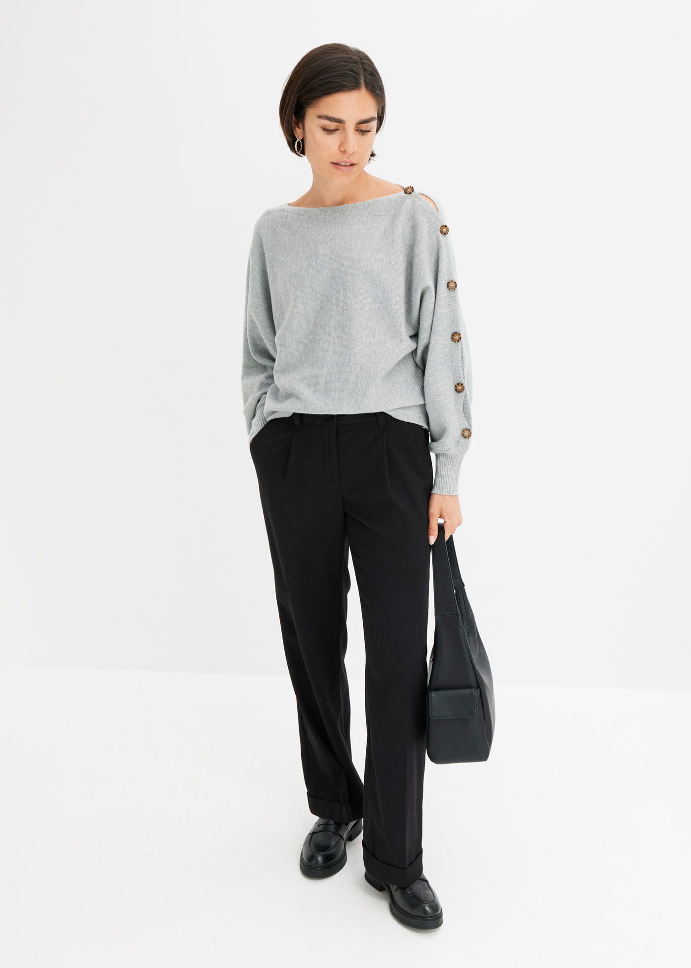 bonprix Strickpullover »Pullover« aus Polyester und Polyamid, bequeme Passform