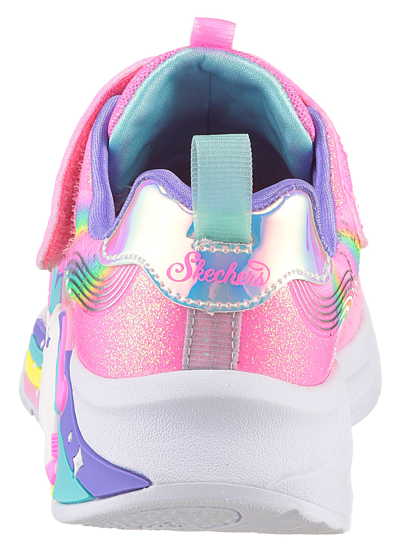 Skechers Kids Sneaker »UNICORN CHASER«, Glitzer,-Blinkschuh zum Schlupfen, Größenschablone zum Download