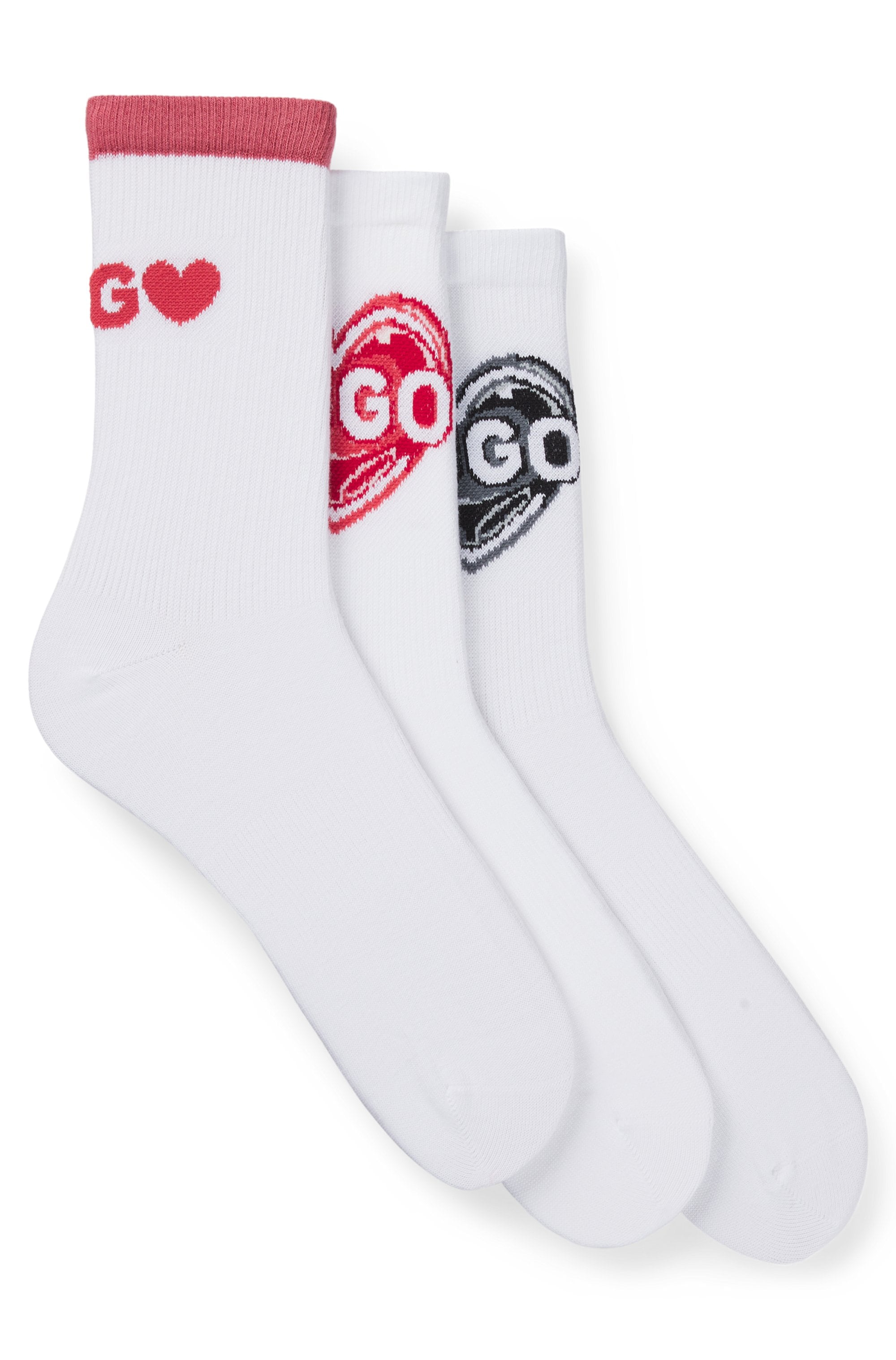 HUGO Underwear Sportsocken »3P QS VALENTINE CC W«, (Packung, 3er Pack), sind mit Logos im...