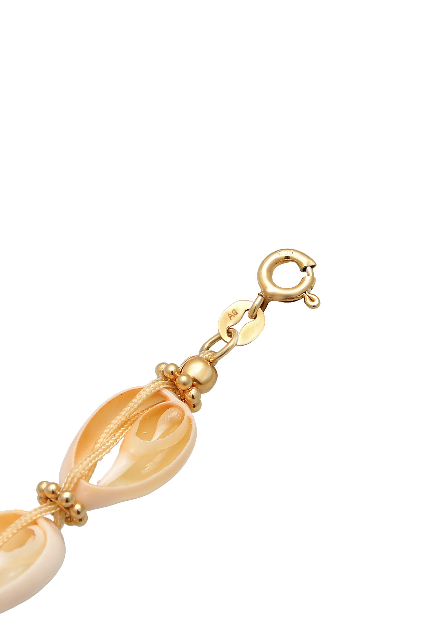Elli Ohrring und Ketten Set »Schmuckset Kauri Muschel Blumen Bead 925er Silber«
