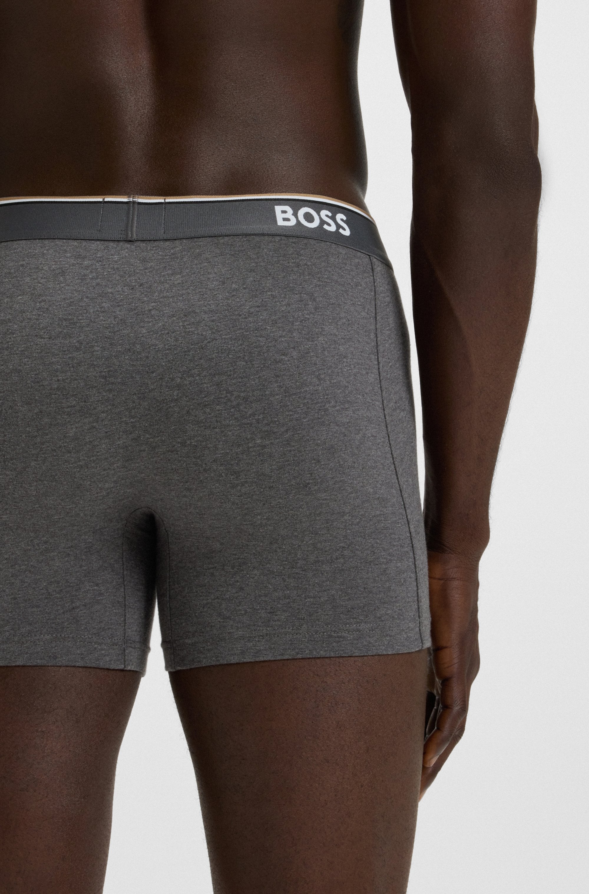 BOSS Langer Boxer »Brief 3 PACK«, mit farblich passendem Webbund