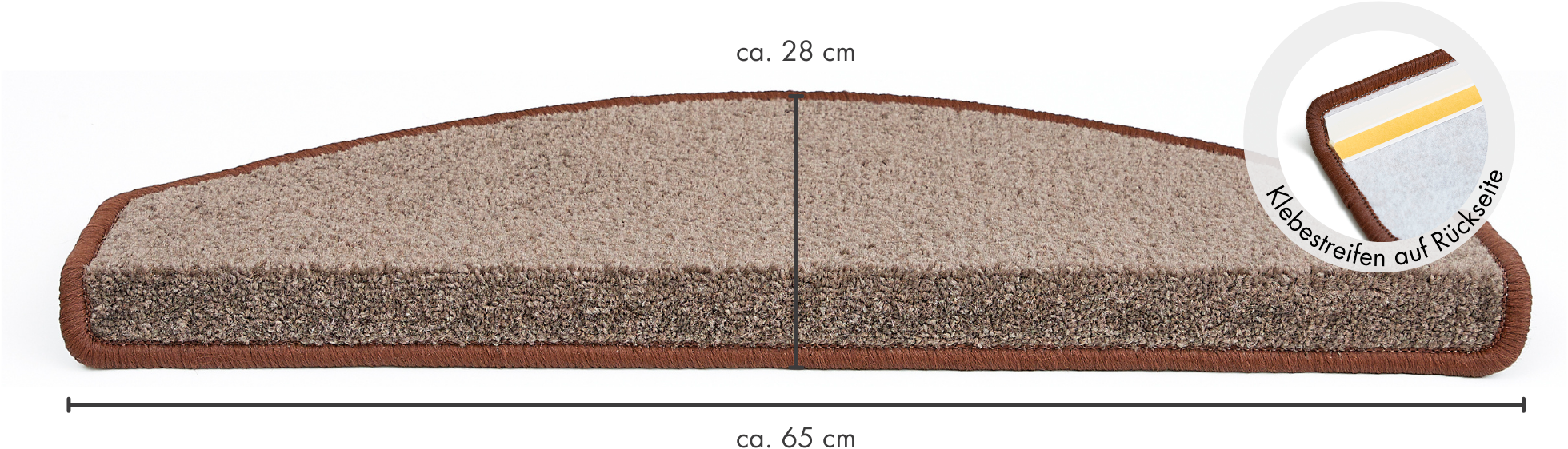 Andiamo Stufenmatte »Casablanca, Made in Netherlands«, halbrund, 6,5 mm Höhe, Uni Farben, selbstklebend, strapazierfähig, 15 Stück in einem Set