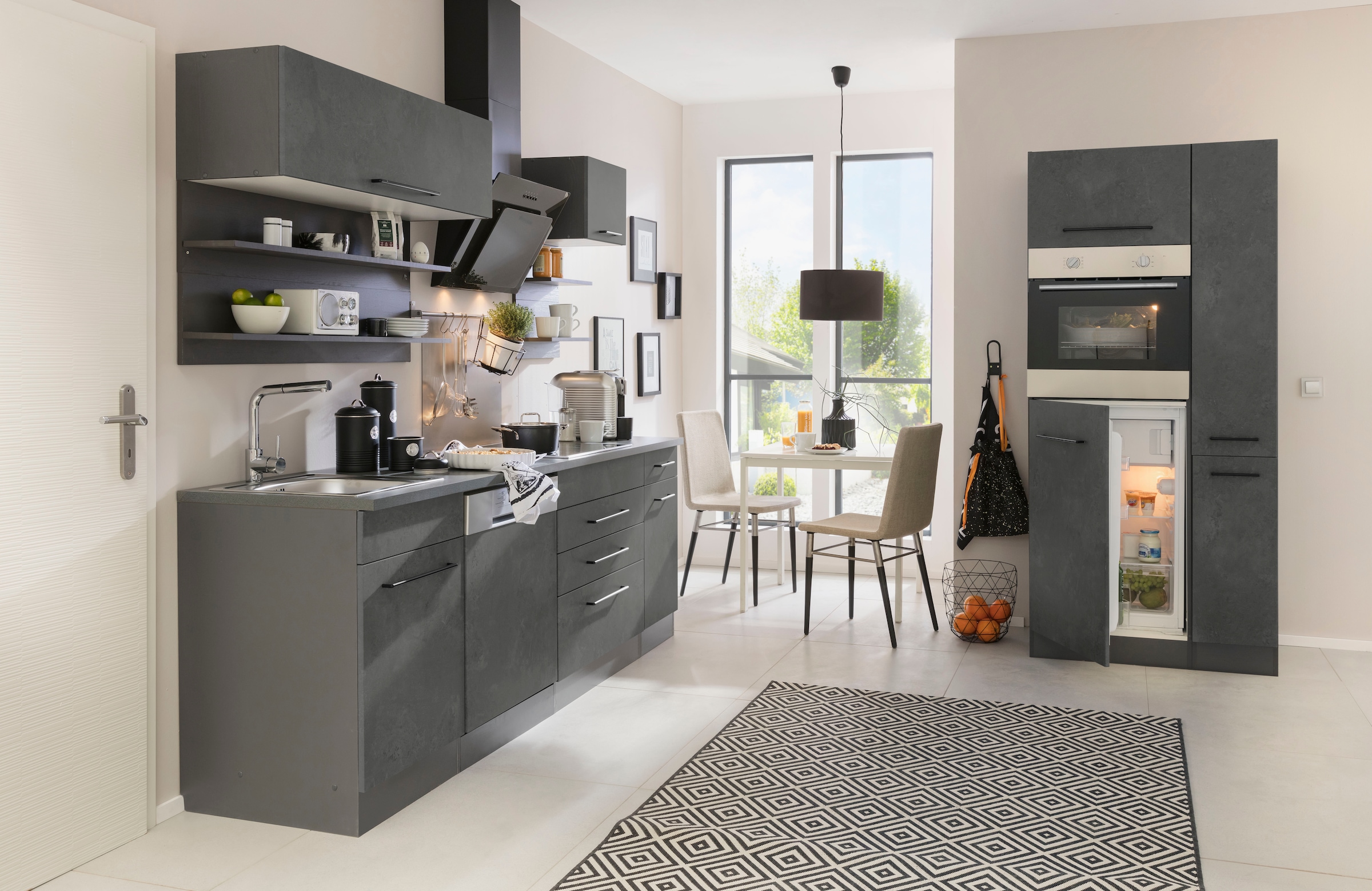 KOCHSTATION Anbauregal »KS-Tulsa«, 30 cm breit, 200 cm hoch, mit 5 Fächern, MDF Front