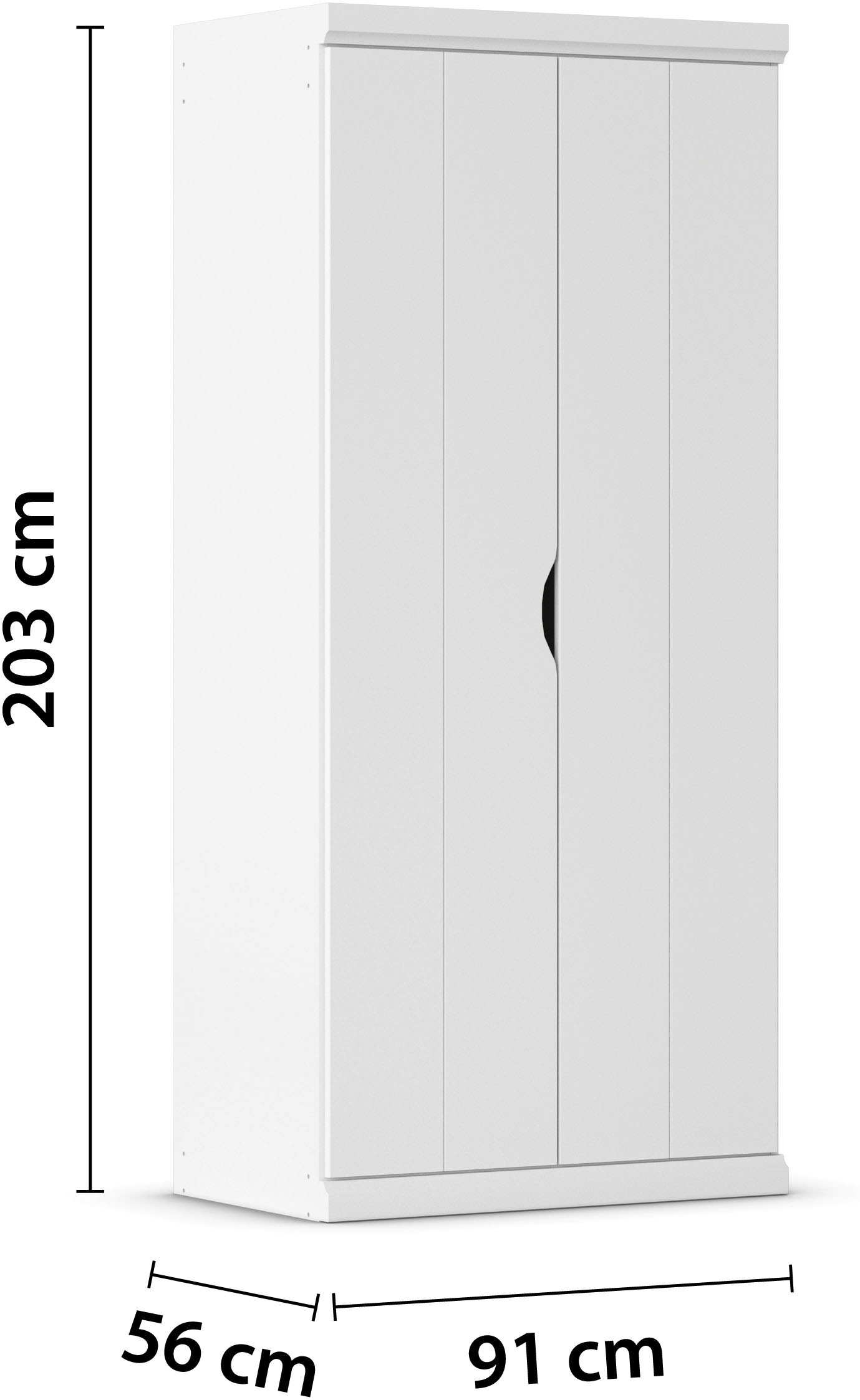 OTTO home Kleiderschrank »Mehrzweckschrank Aktenschrank Möbel Mietswohnung Schlafzimmer MARLENE« 3 verschiedene Ausstattungen BASIC/CLASSIC/PREMIUM (inkl. SOFT-CLOSE),  in 3 Breiten 91/136/181 cm im Landhaus-Stil MADE IN GERMANY