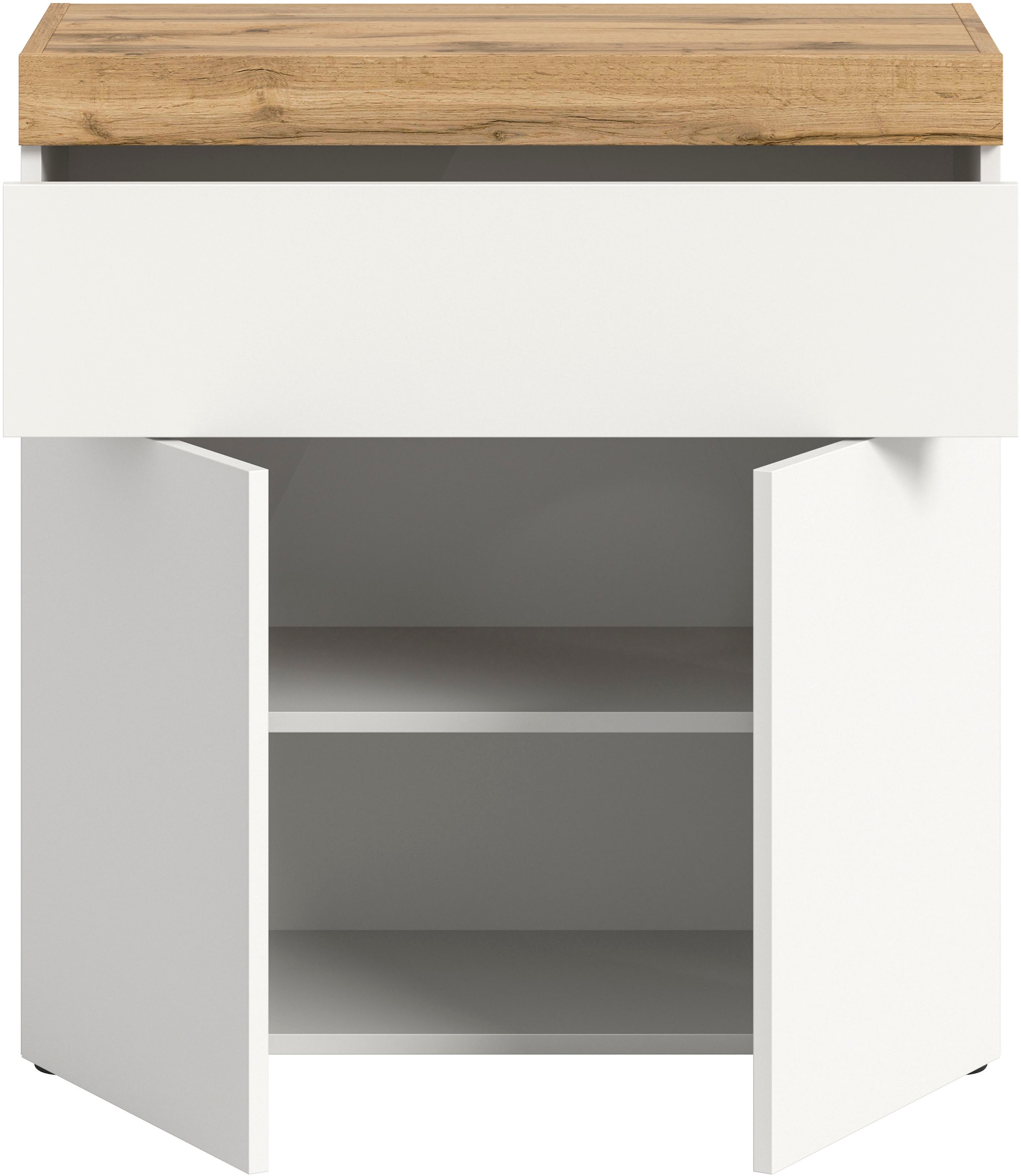 OTTO home Kommode »MAMBO, Breite 77cm, 2 Türen, 1 Schubkasten, push-2-open« 2 farbige Ausführung, in verschiedenen Farben erhältlich, 1 Stk. tlg. Kommode, Anrichte, Wohnzimmer, Schlafzimmer