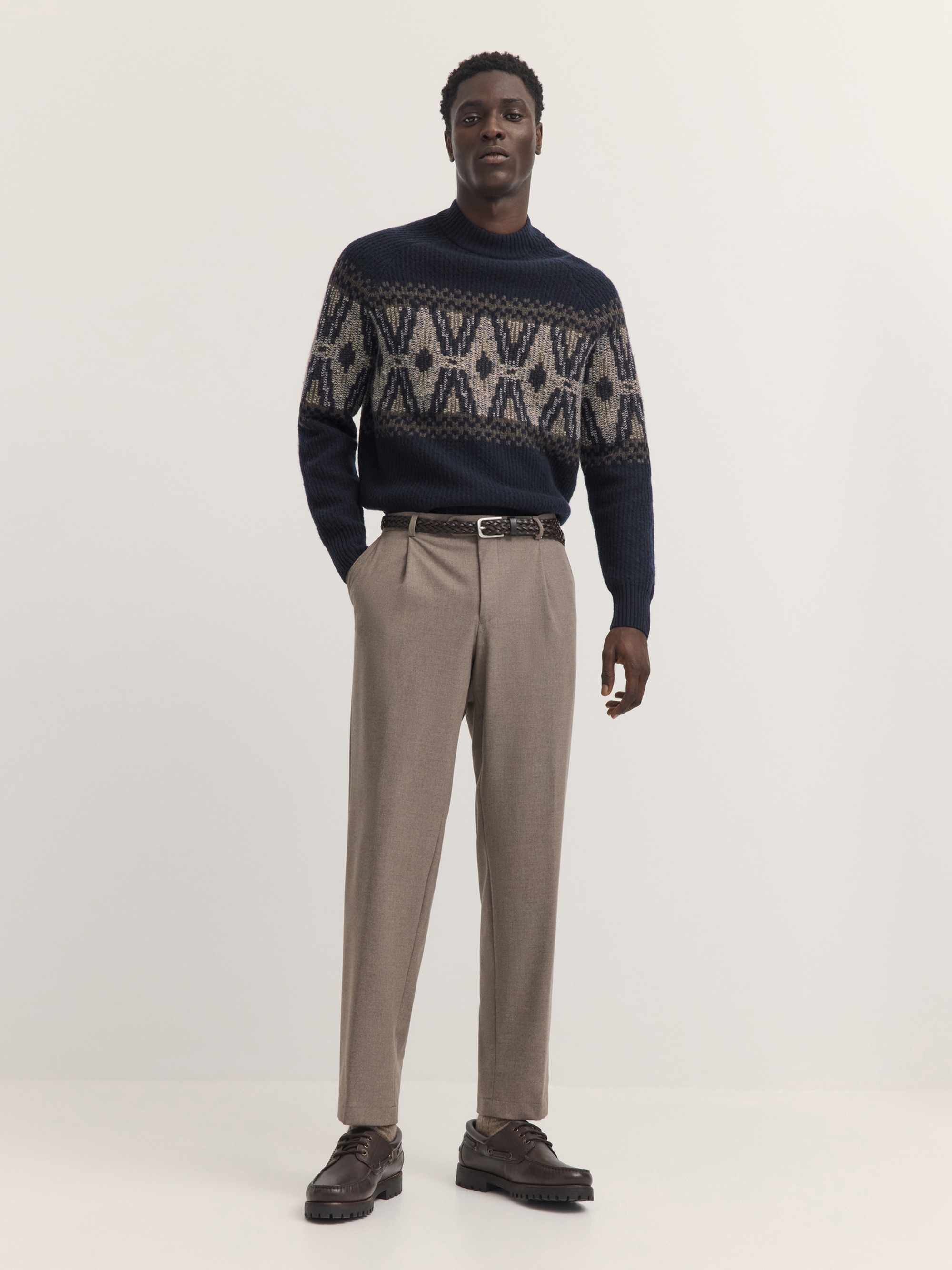bugatti Rollkragenpullover »Regular Fit« Regular Fit Wollmix Jacquard