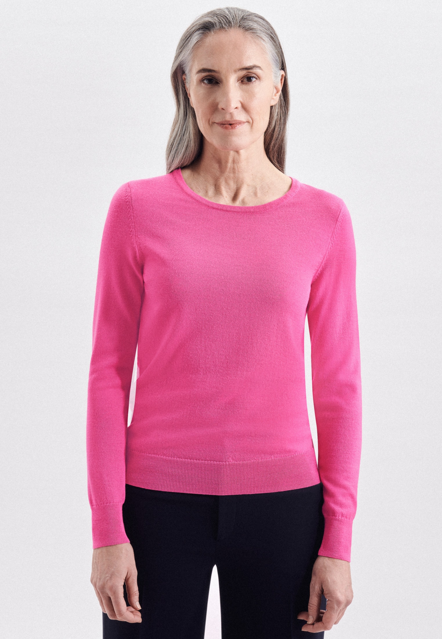 seidensticker Strickpullover »Schwarze Rose« Rundhals Uni