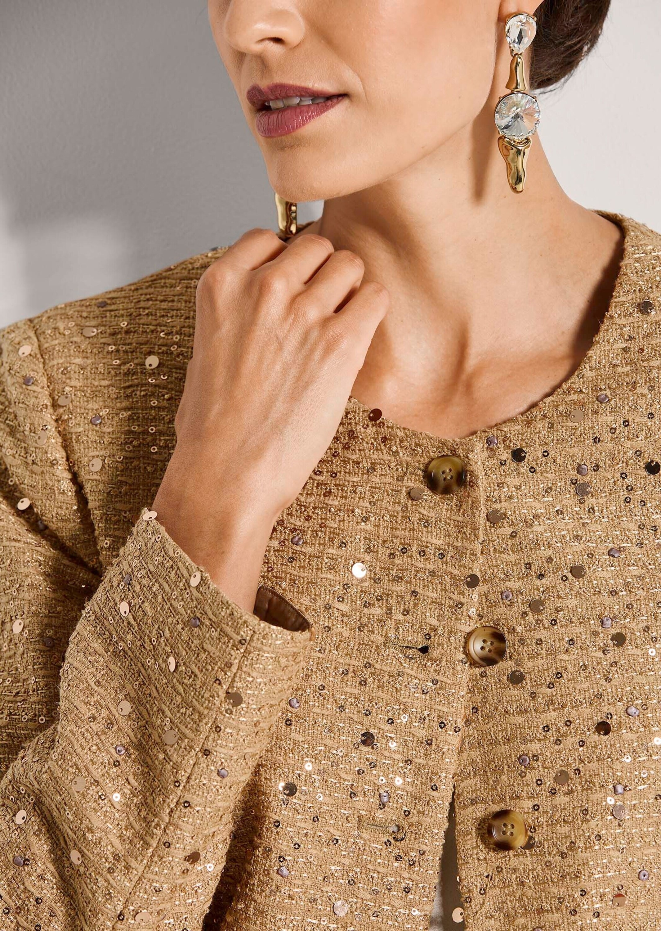 MADELEINE Jackenblazer »Kurzblazer Glanzblazer mit Pailletten« mit Pailletten