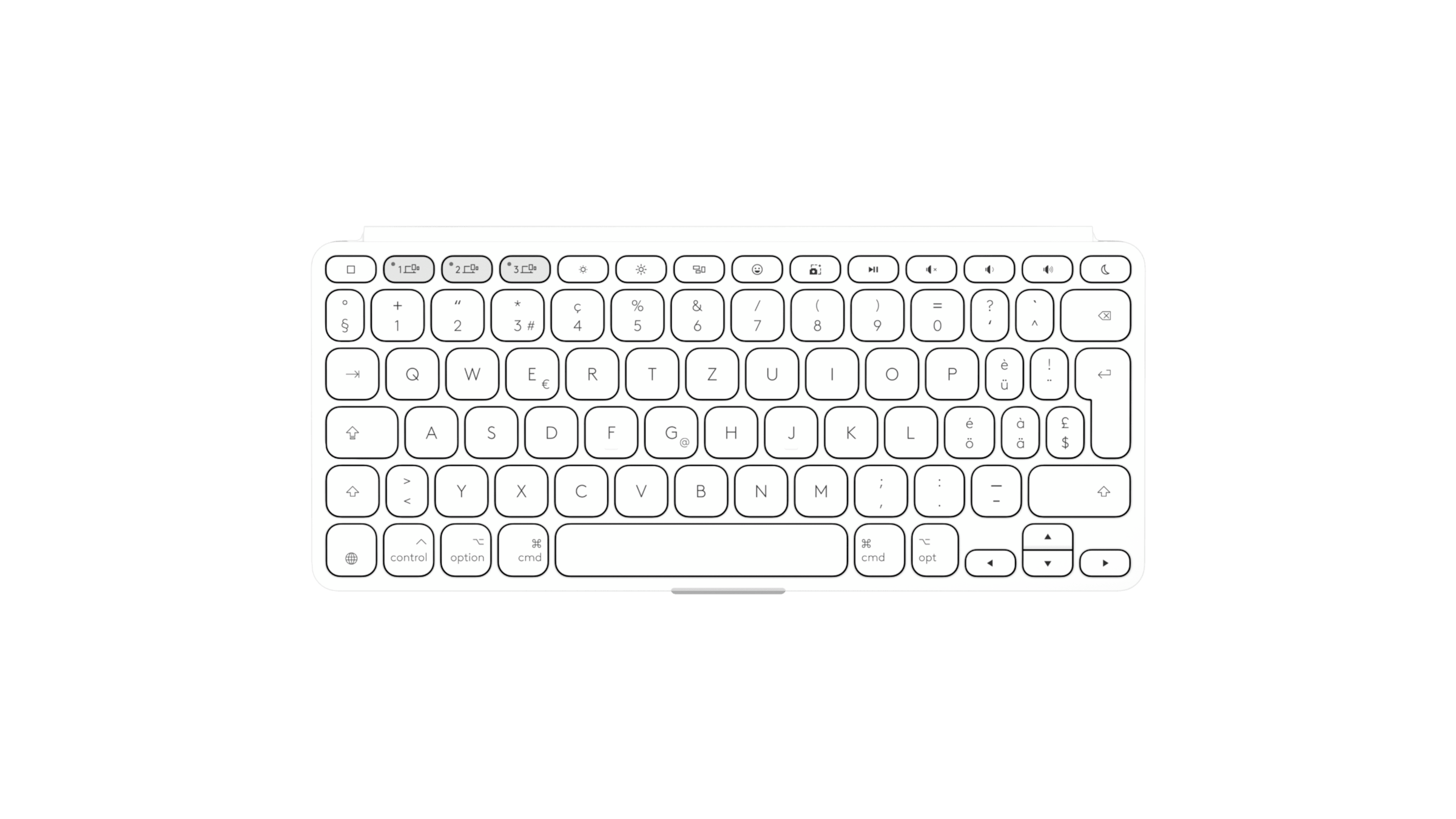 Gaming-Tastatur »Keys-To-Go 2 - PALE GREY - DEU - WESTMID-511«, Bluetooth Low Energy...