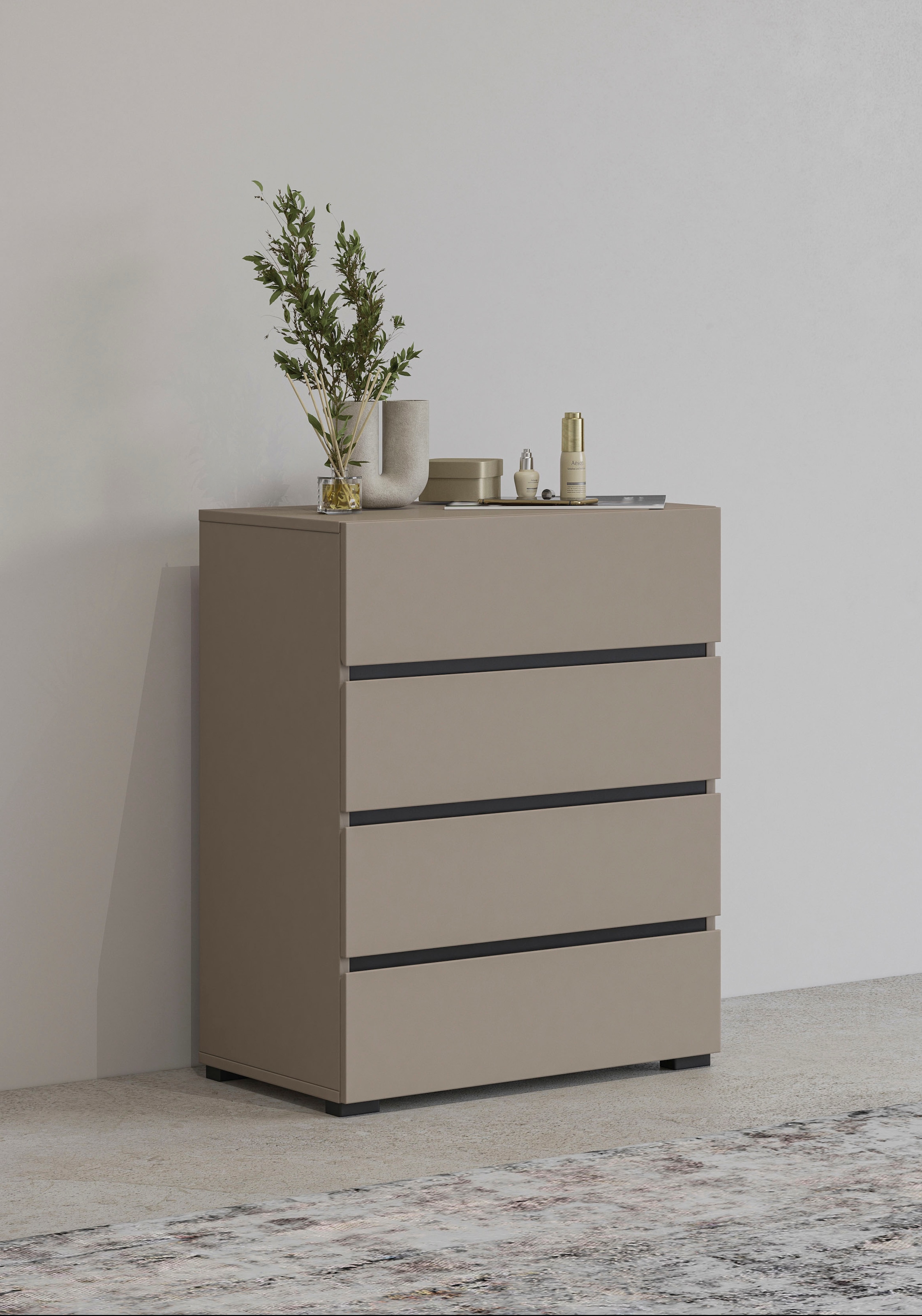 Kommode »Cross,Breite 60 cm, moderne grifflose Sideboard,4 Schubkästen«,...