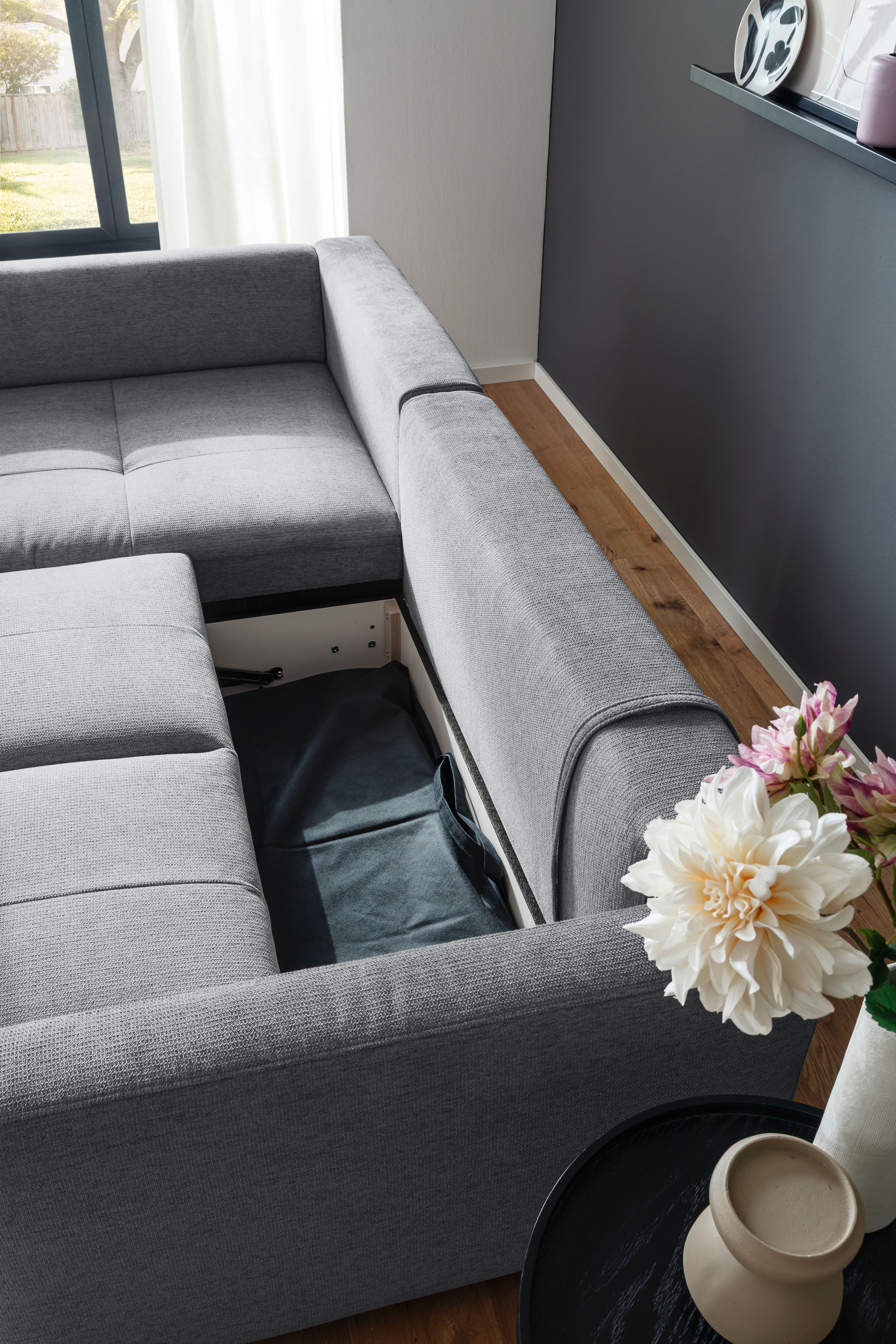 Mr. Couch Ecksofa »Pierre, L-Form mit BoxSpring« Mit Boxpring-Taschenfederkern