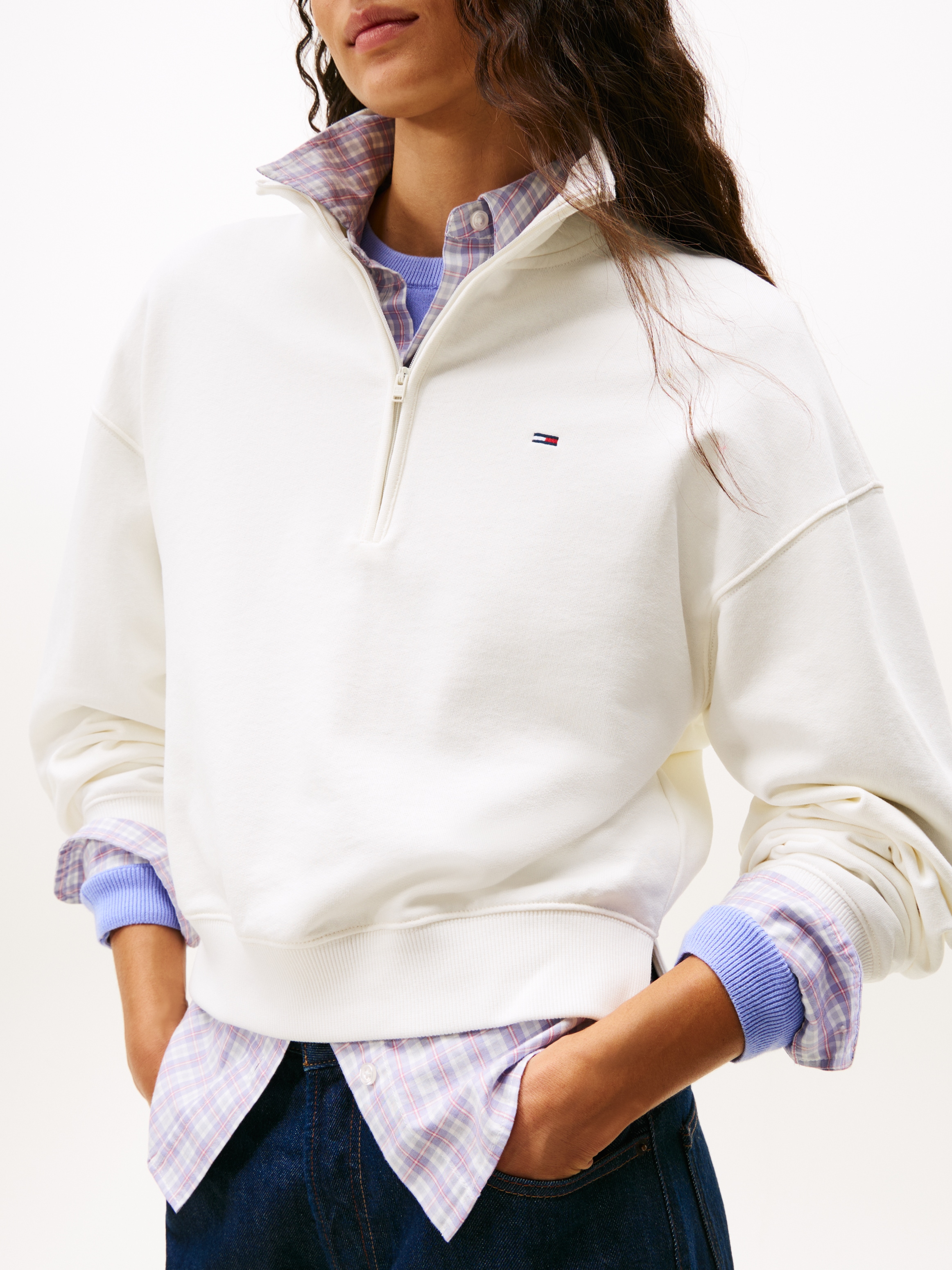 Tommy Jeans Sweatshirt »TJW BXY S-FLAG 1/4 ZIP«
