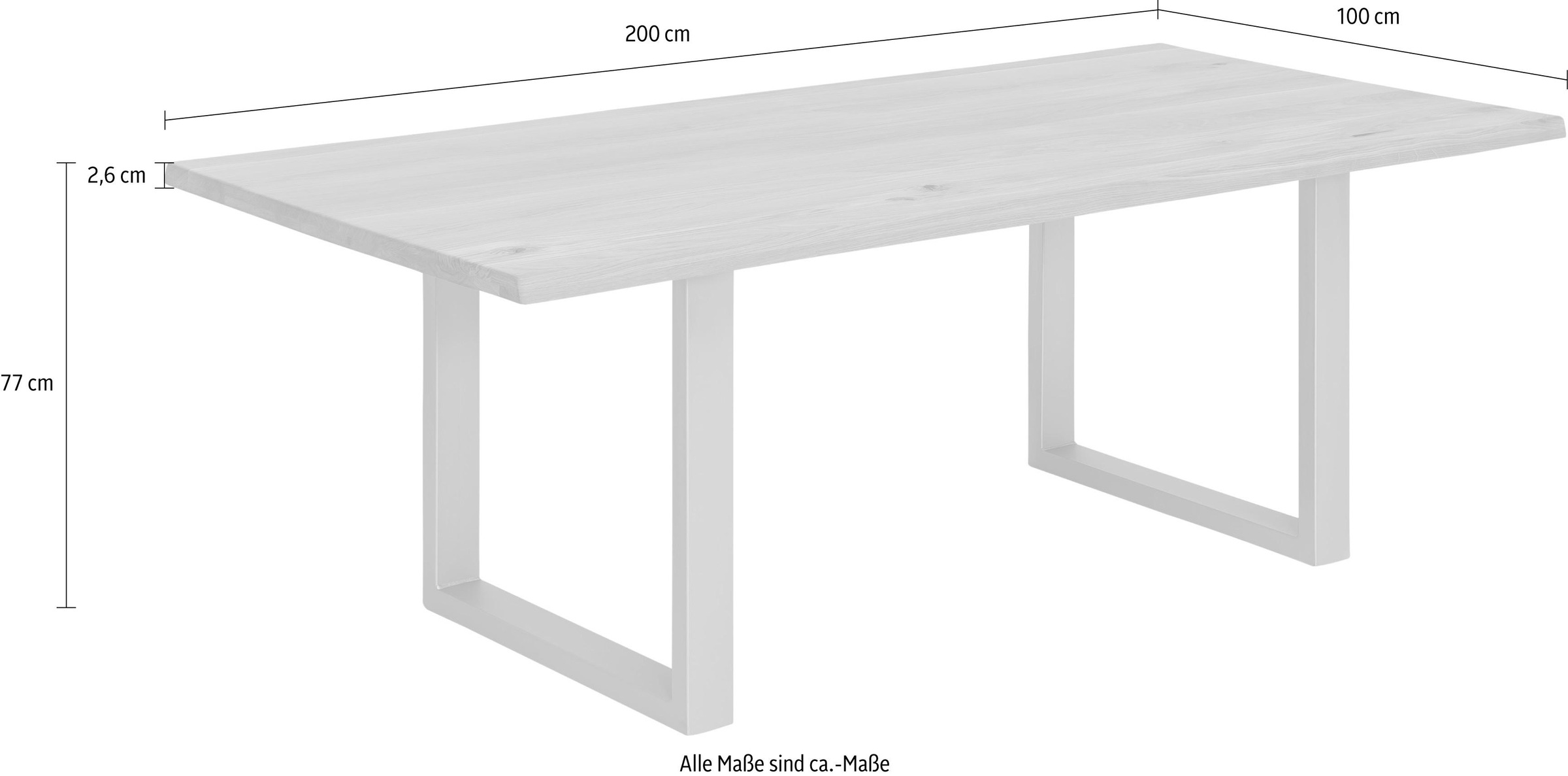 SIT Esstisch »Tops&Tables«, mit Tischplatte aus Wildeiche, mit Baumkante wie gewachsen, Vintage