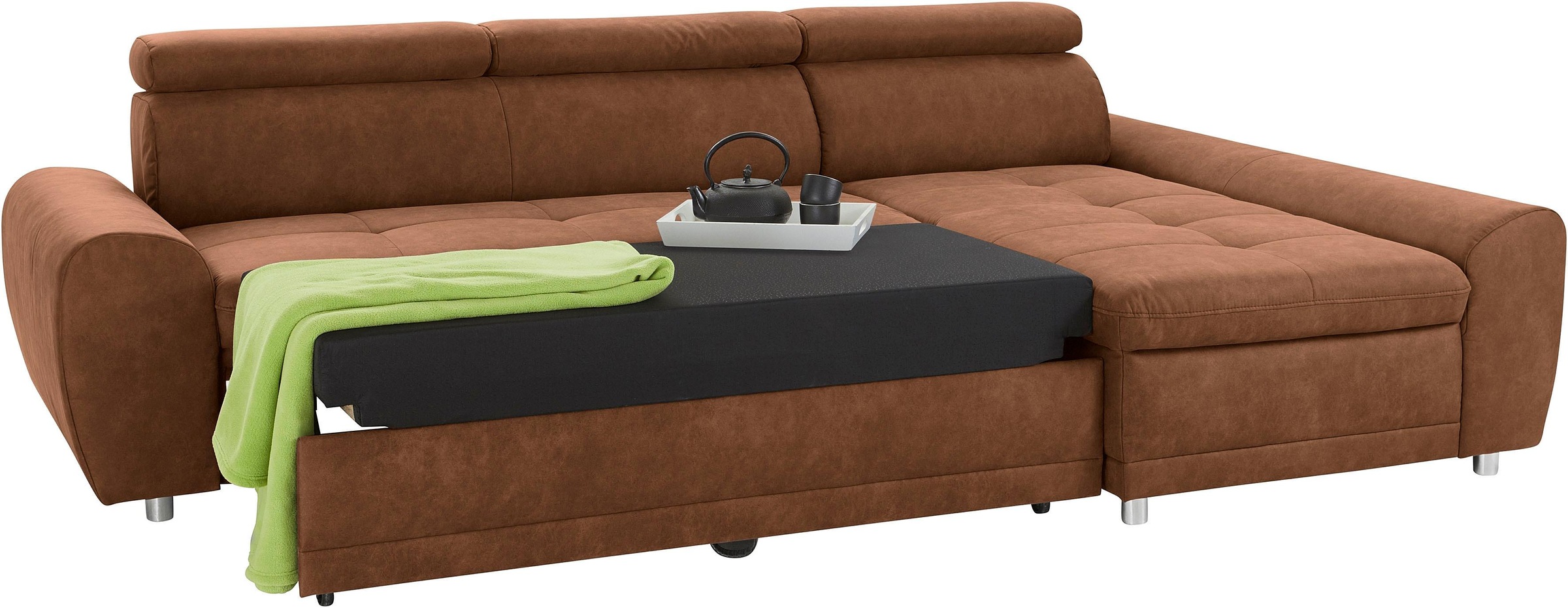 sit&more Ecksofa »Riva L-Form«, inklusive Kopteilverstellung, wahlweise mit Bettfunktion