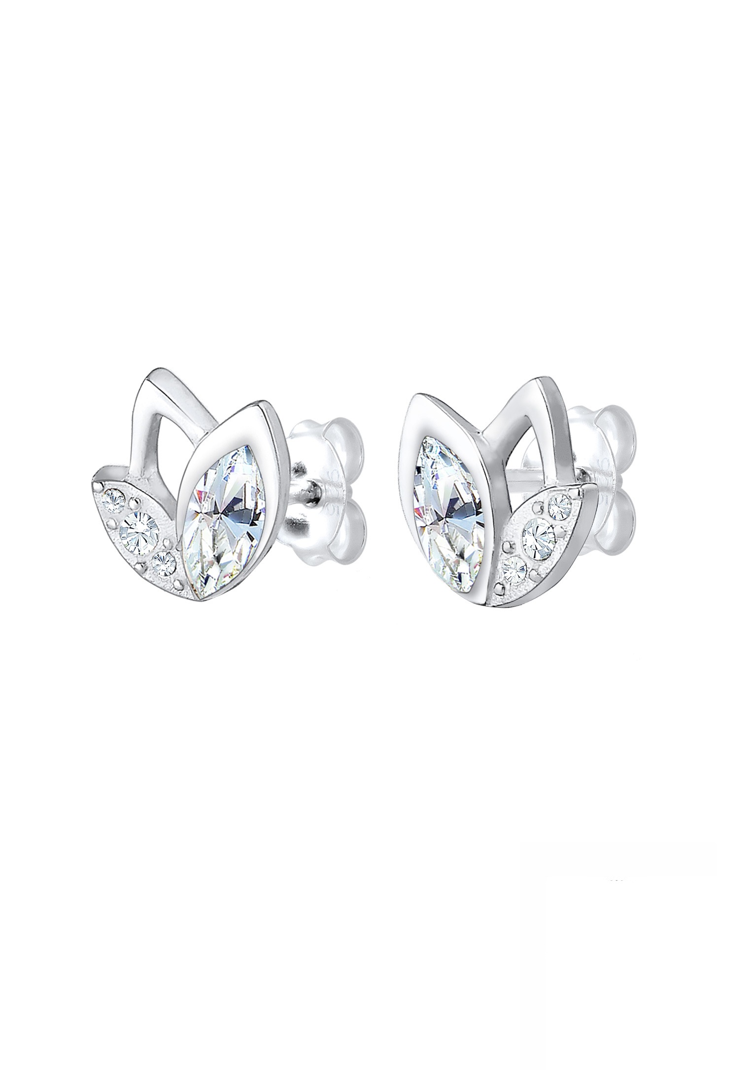 Elli Paar Ohrstecker »Ohrringe Ohrstecker Blume Glas Kristalle 925 Sterling Silber«