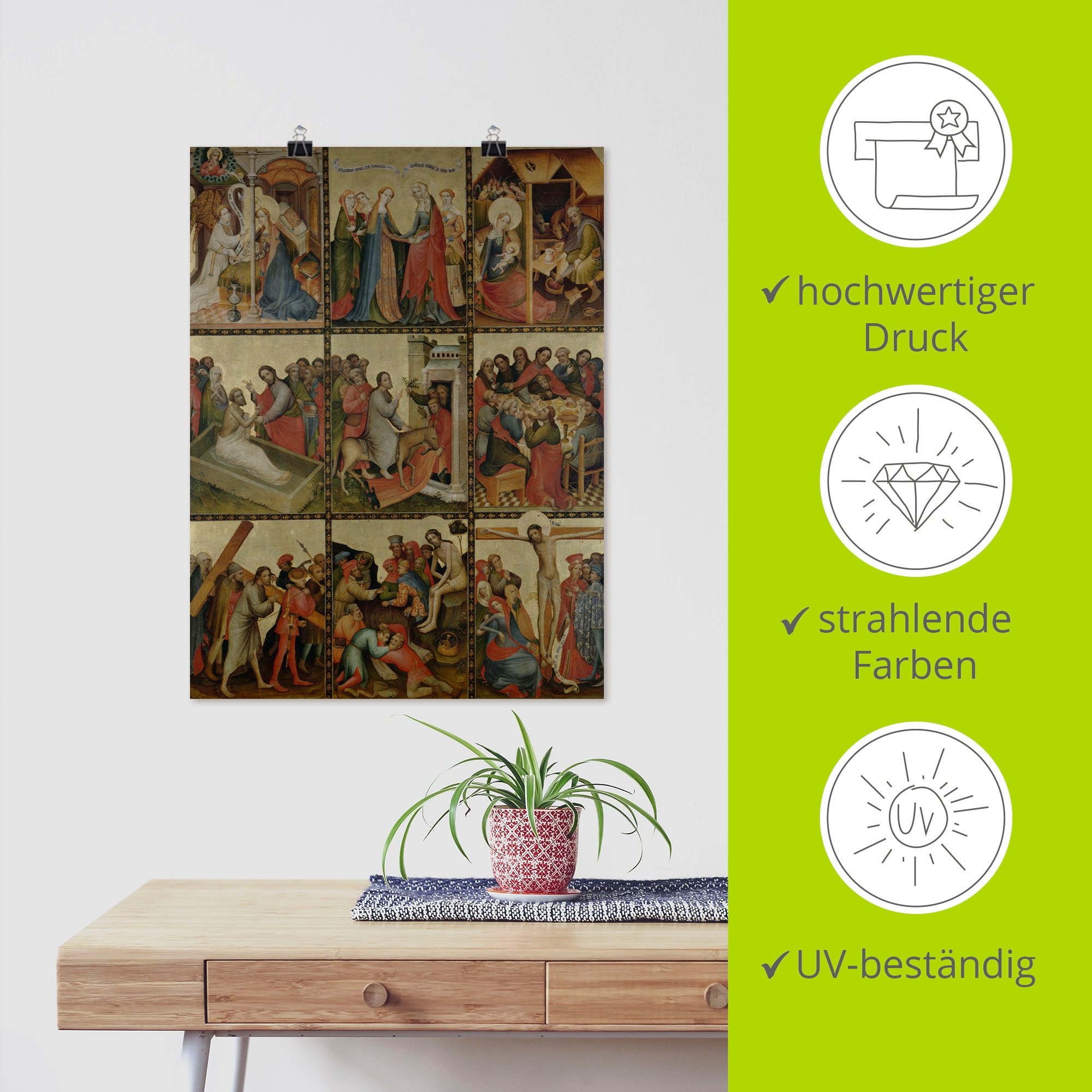 Artland Kunstdruck »Goldene Tafel. Außenflügel II«, Religion, (1 St.), als Leinwandbild, Wandaufkleber oder Poster in versch. Größen