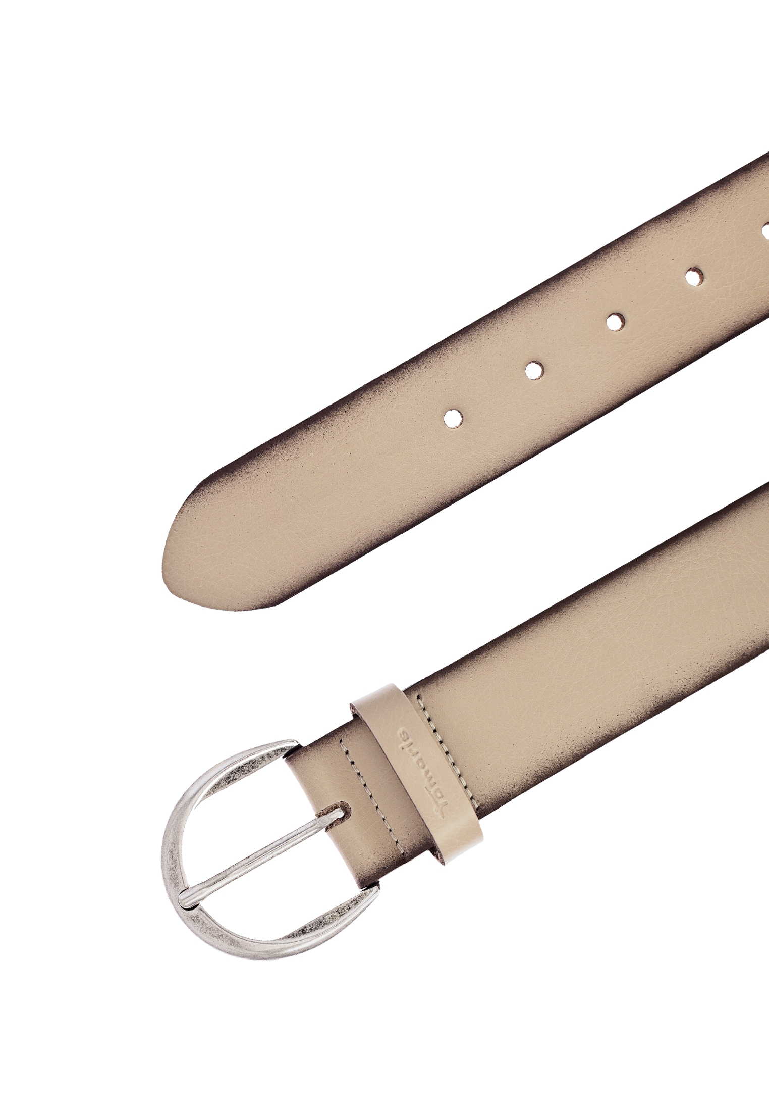 Tamaris Ledergürtel »Charlotte Silver« mit halbrunder Dornschließe in poliertem Silber, 4 cm breit